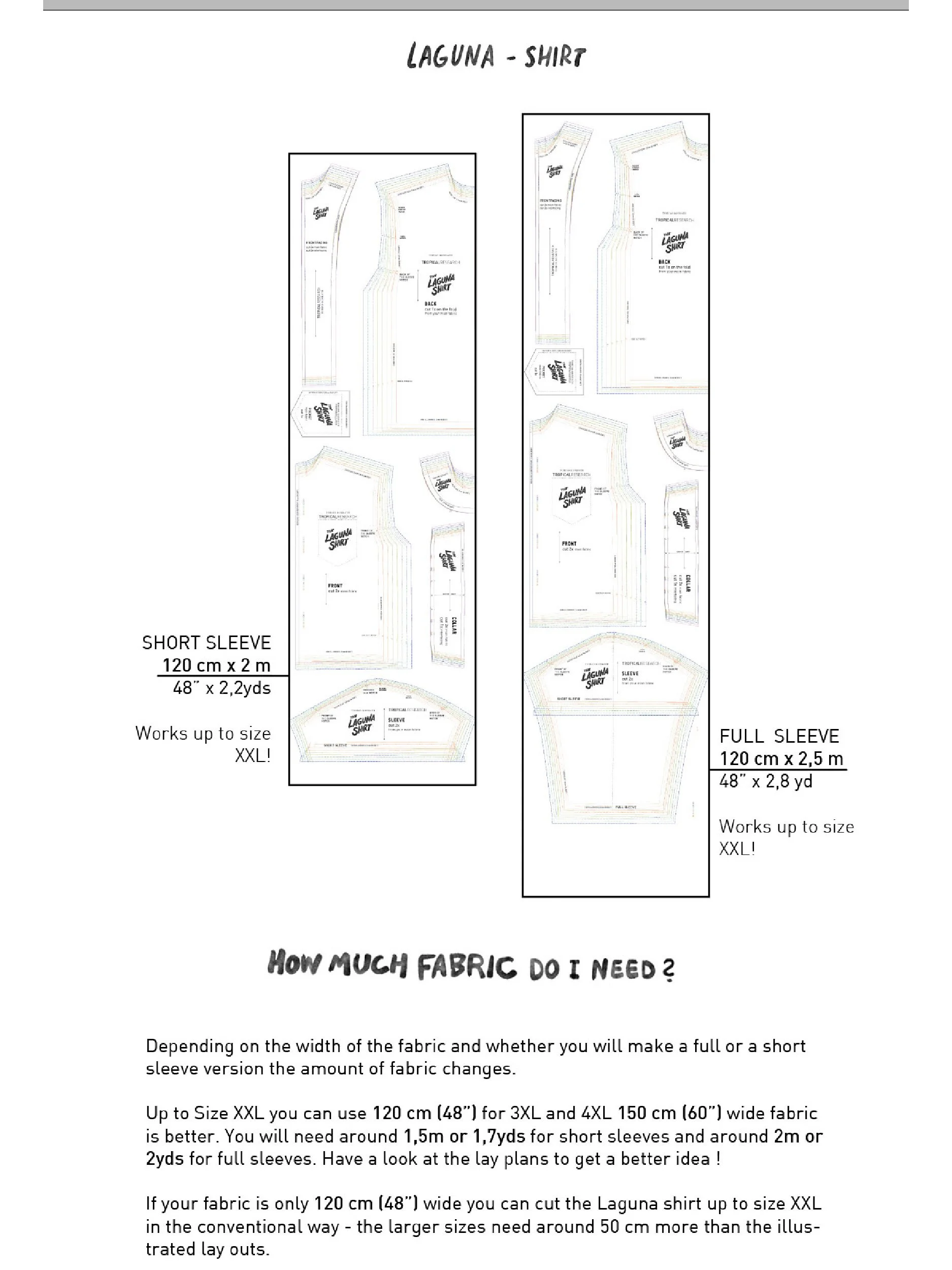 laguna shirt - cutting layouts