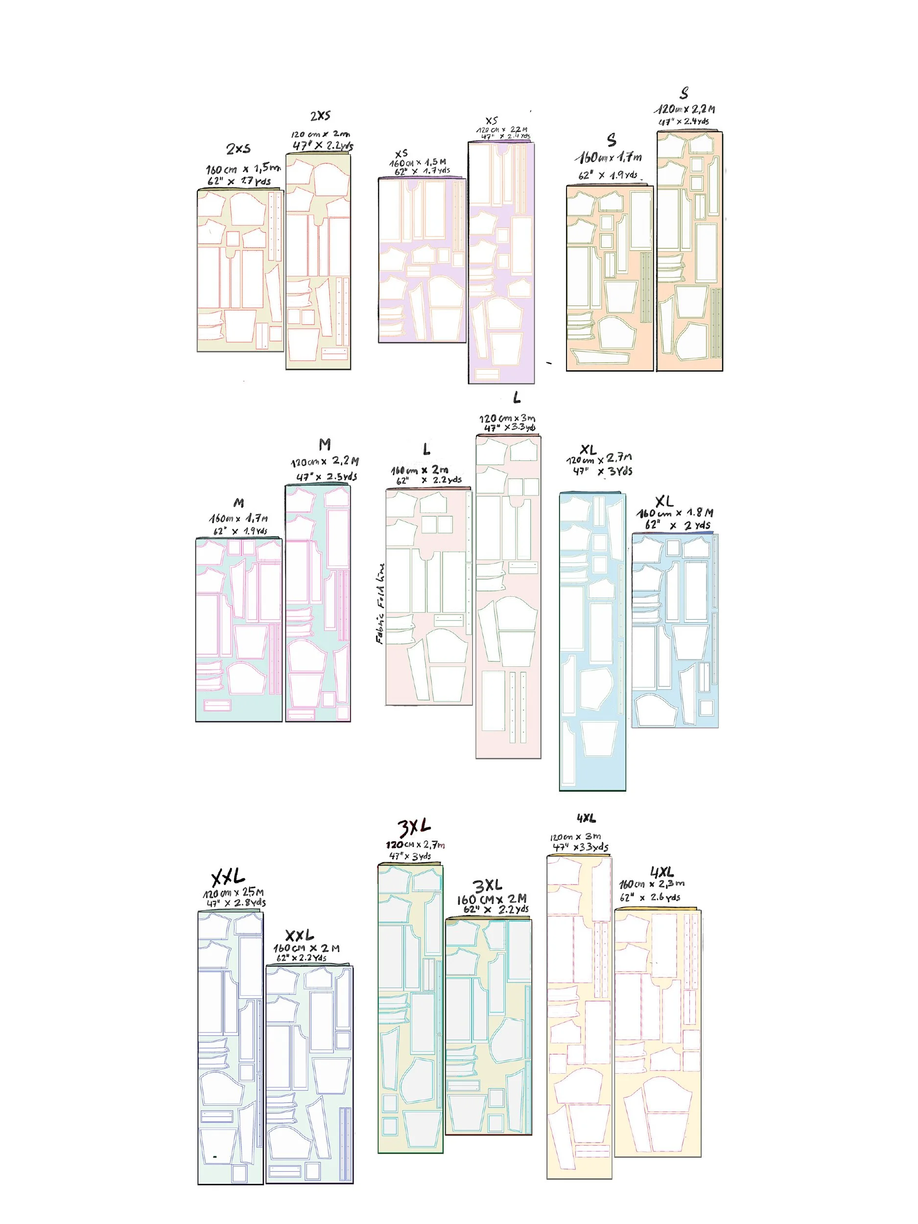 Adventure Shirt fabric requirements - cutting layout ideas