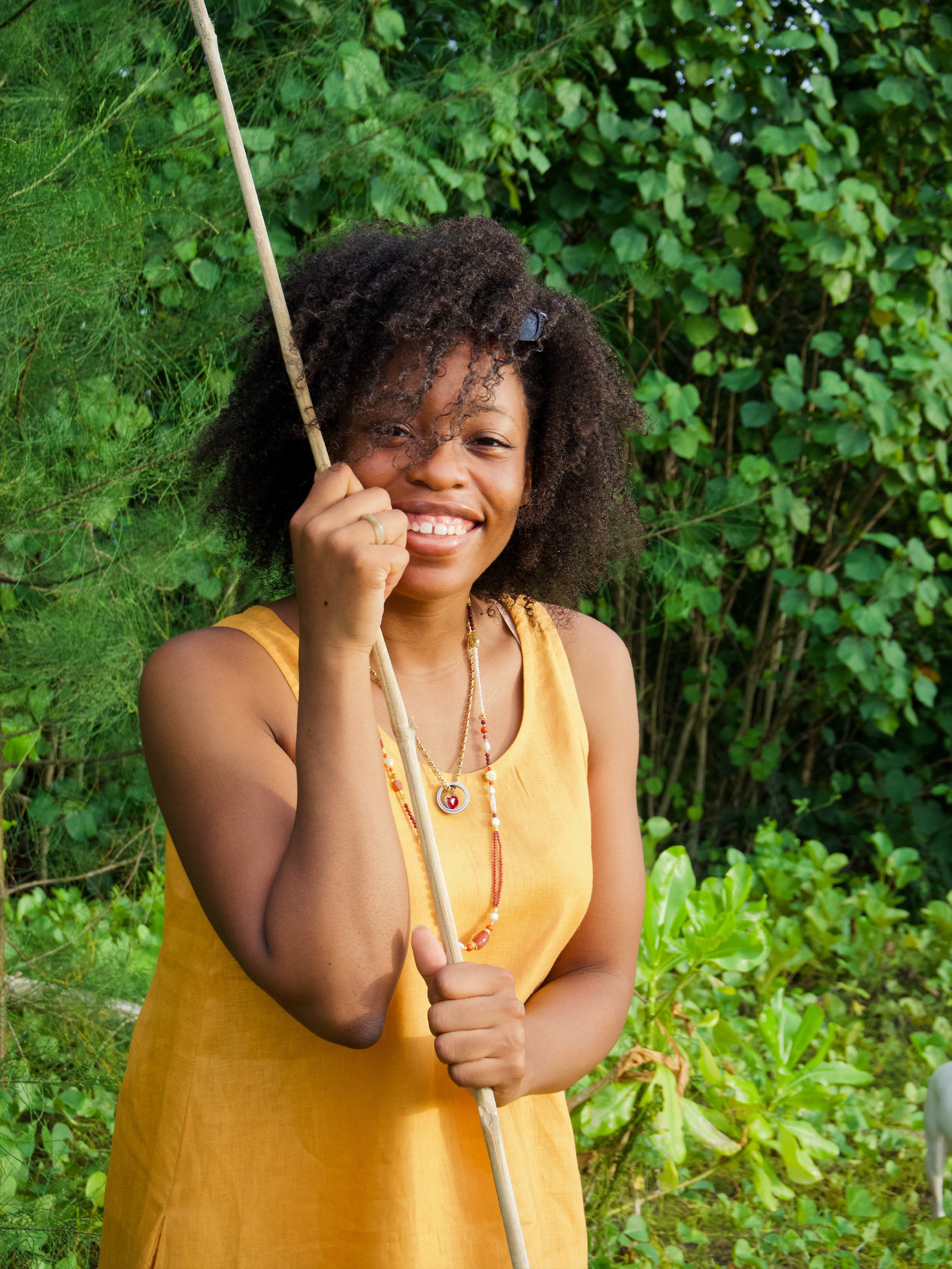 beach dress in orange on the beach