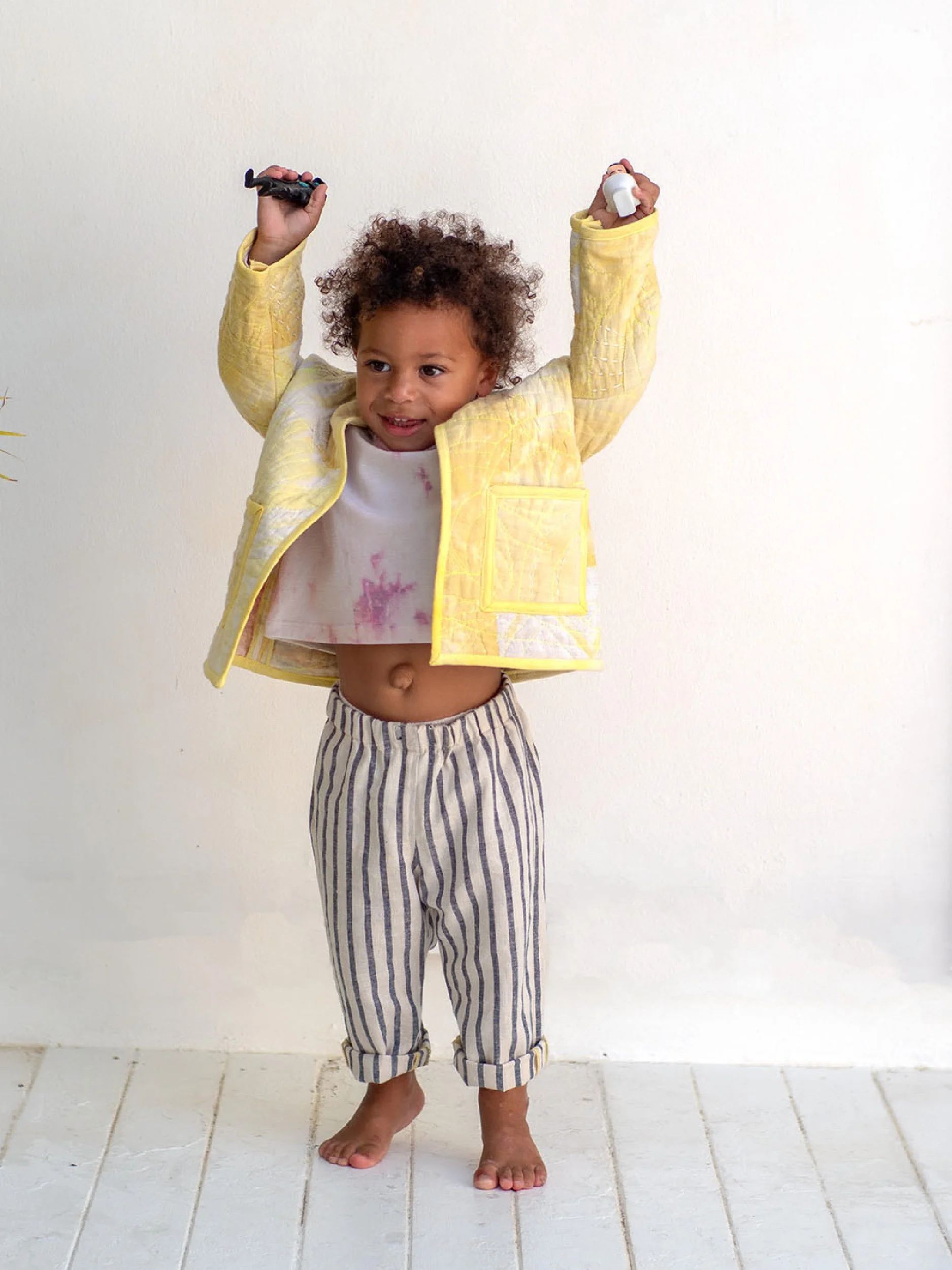 cozy coat for kids quilted and cropped