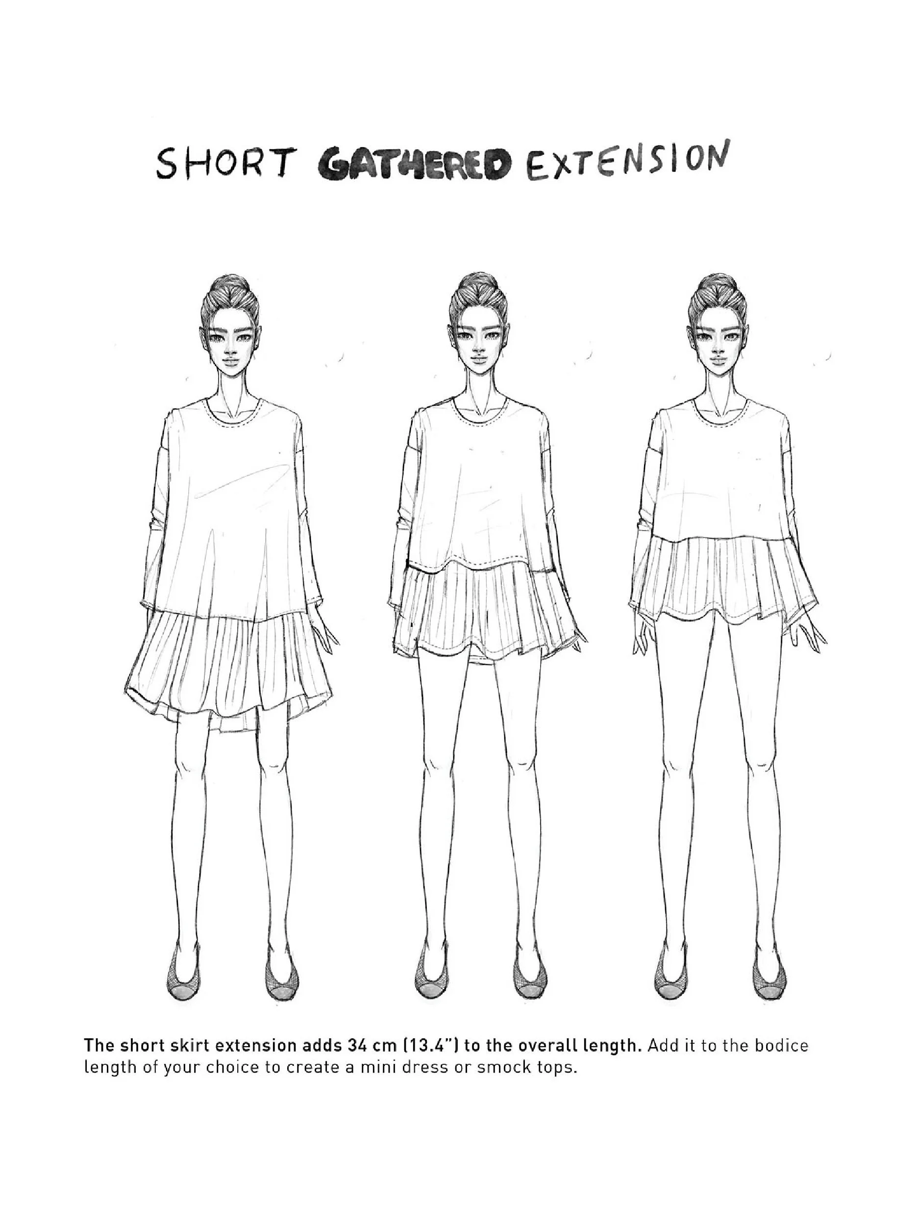 lazy top illustration : short gathered extension for blouses and dresses