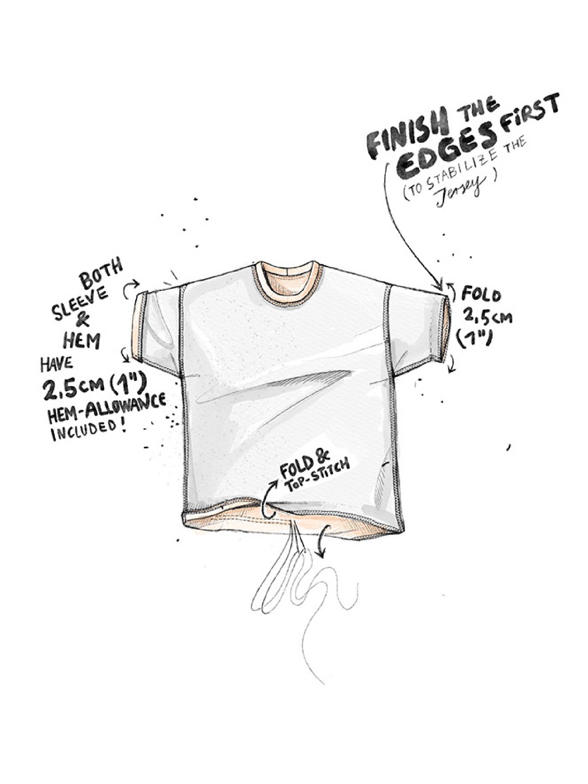 minimalist t-shirt tutorial illustration
