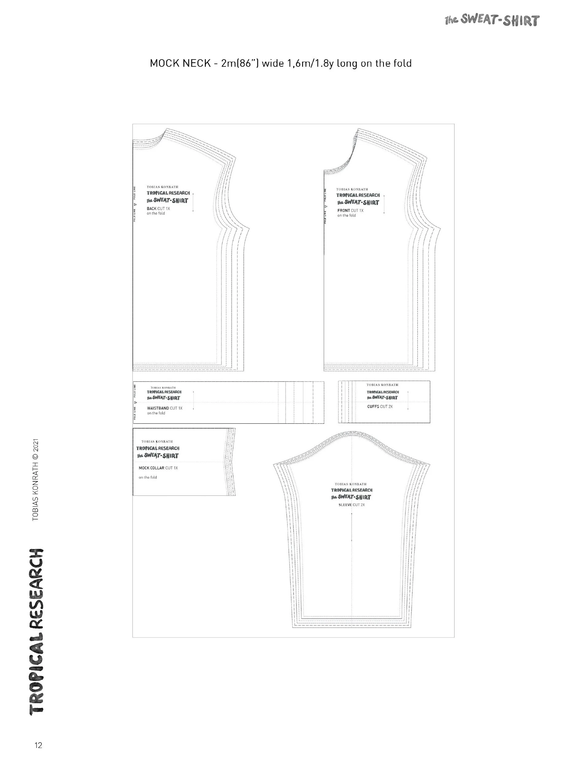 Sweatshirt cutting layout