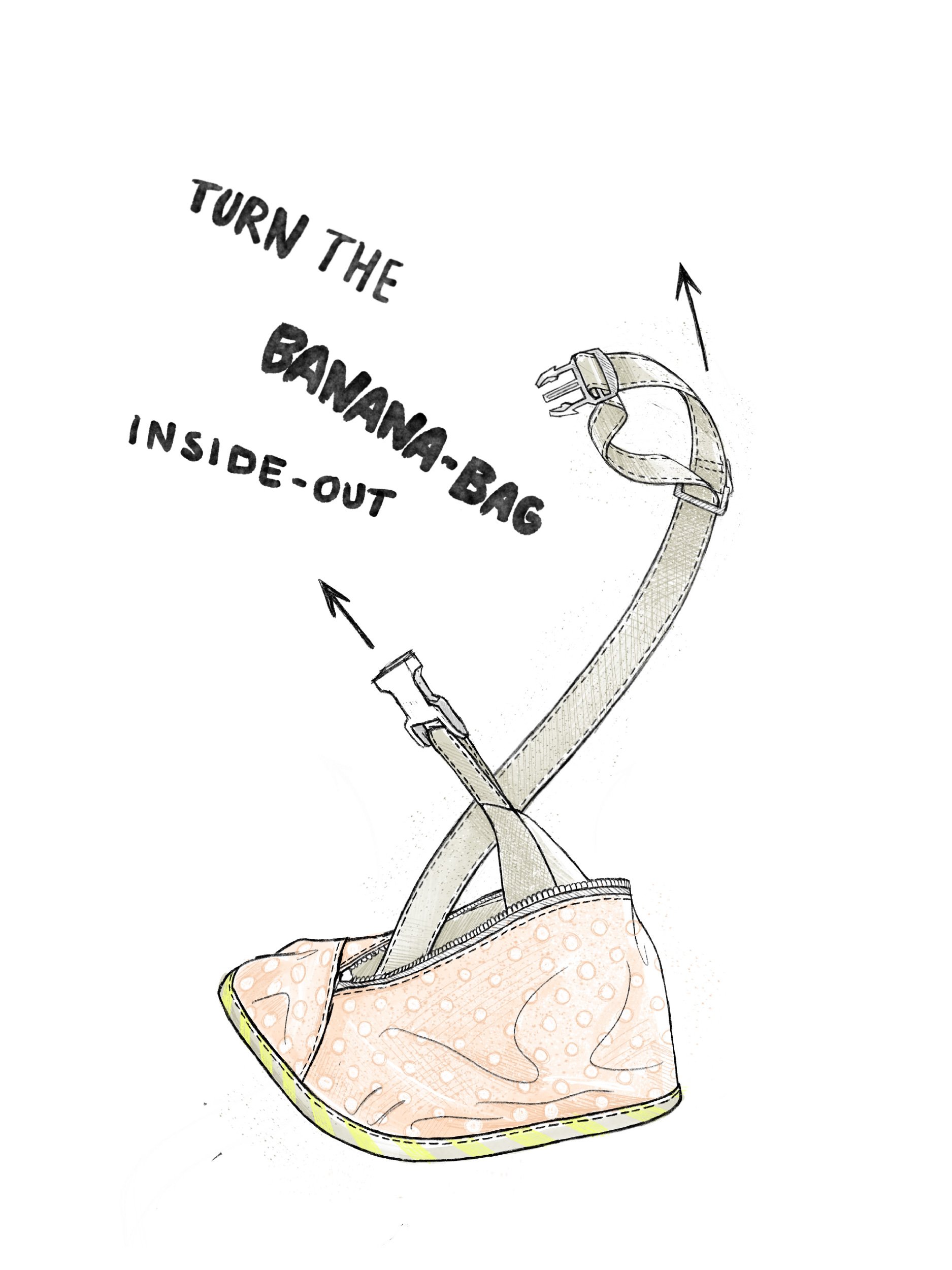 tutorial illustration banana bag