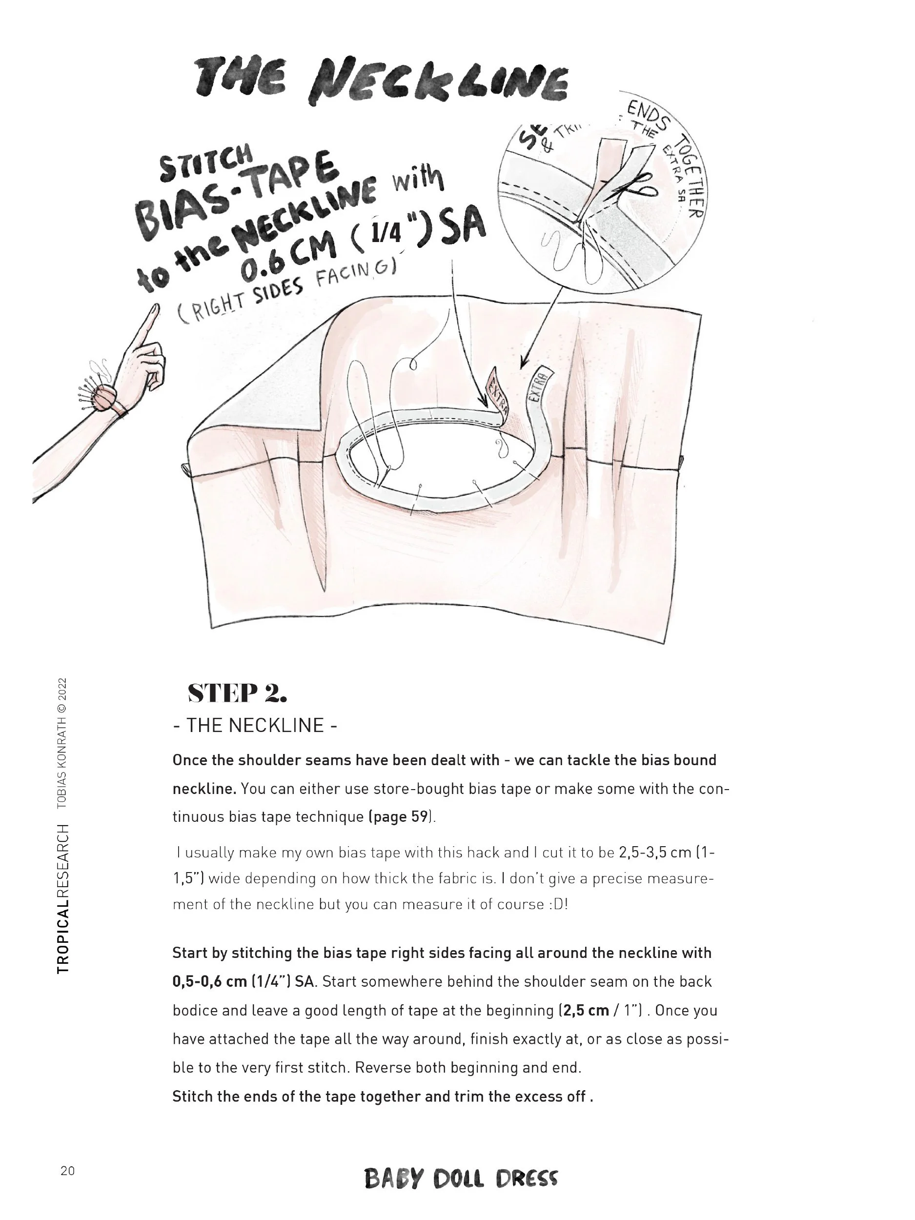 baby doll dress tutorial illustration