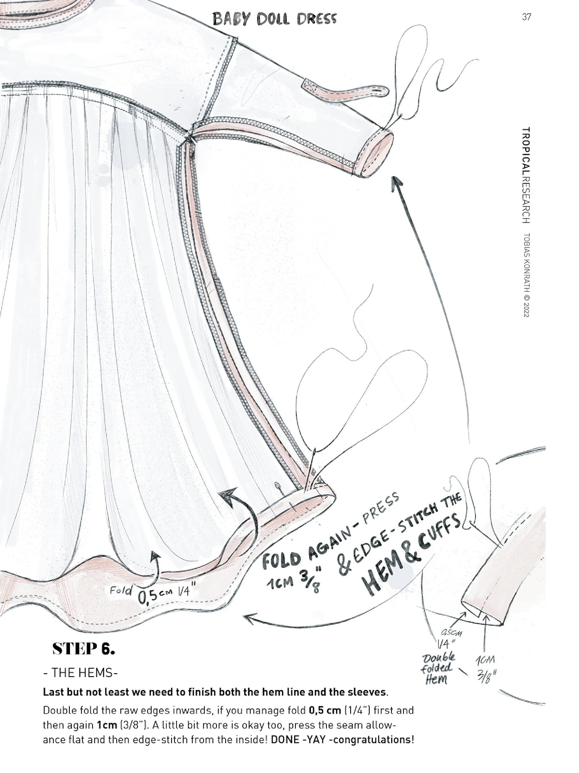 baby doll dress tutorial illustration