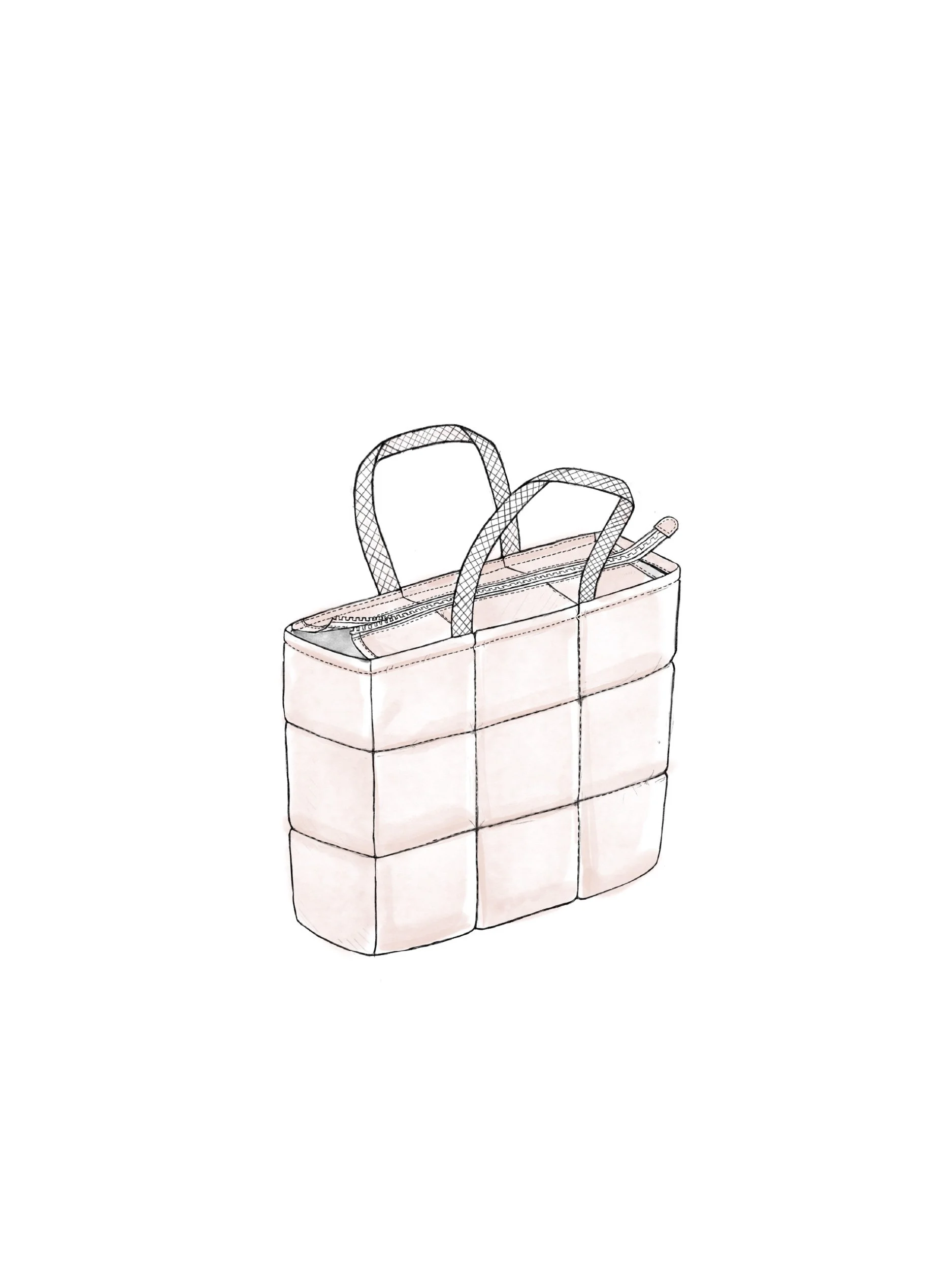 cozy tote quilted version tutorial illustration