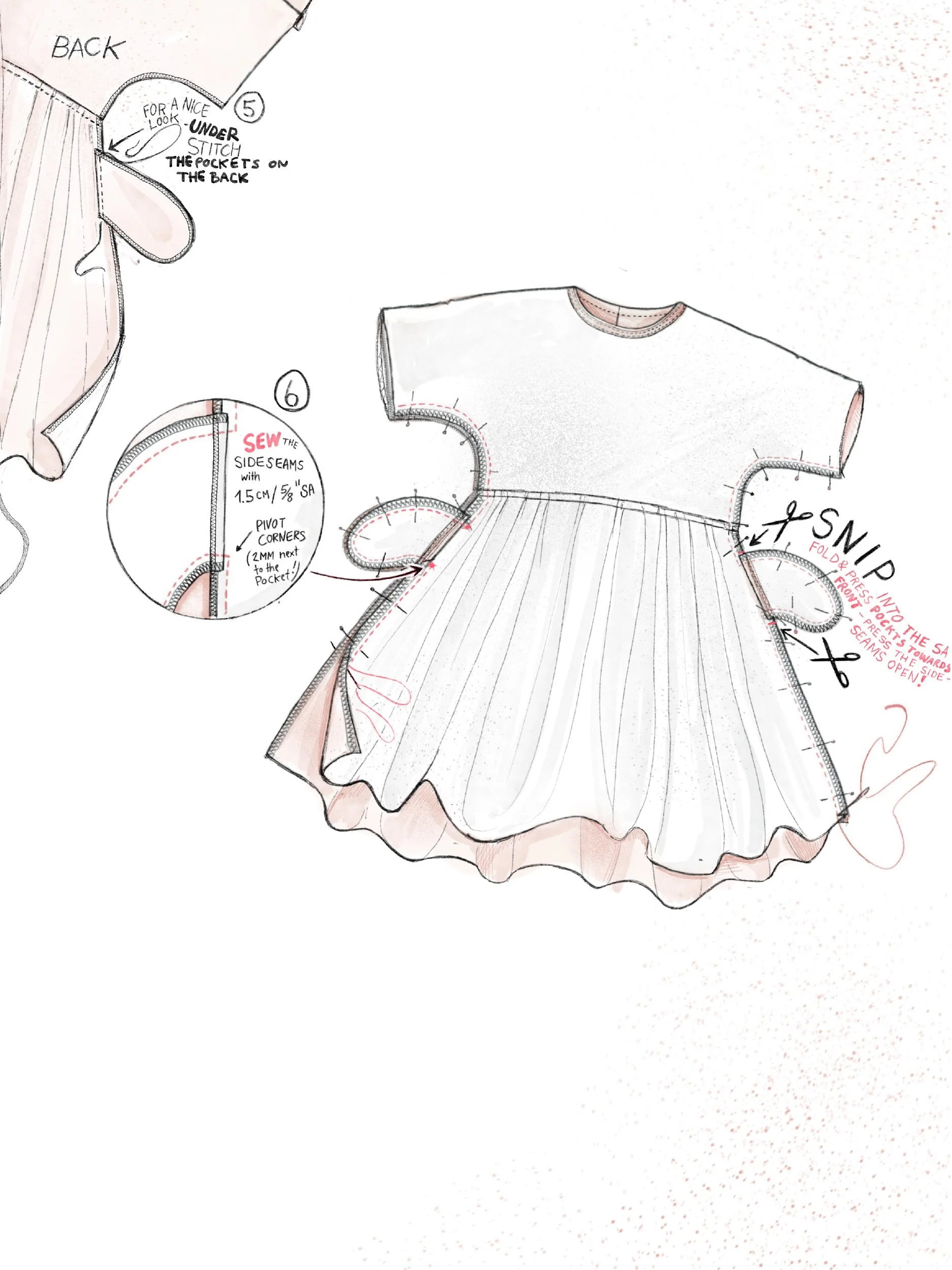 free side seam pocket tutorial illustration