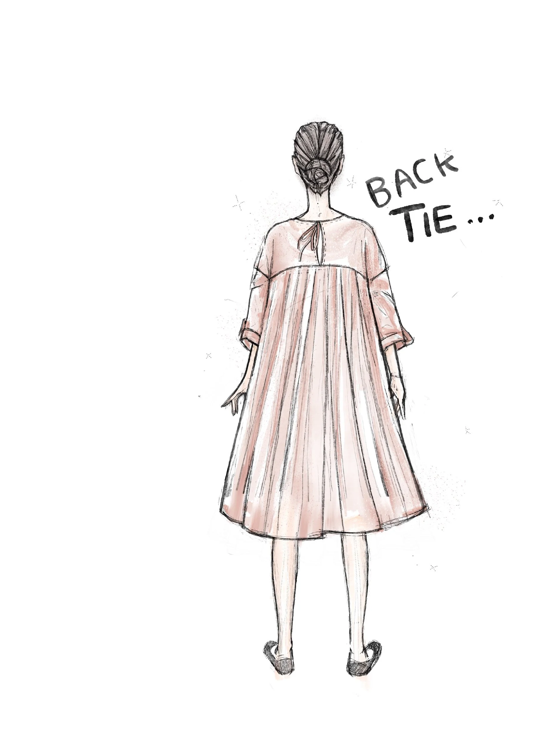 baby doll dress back tie hack view