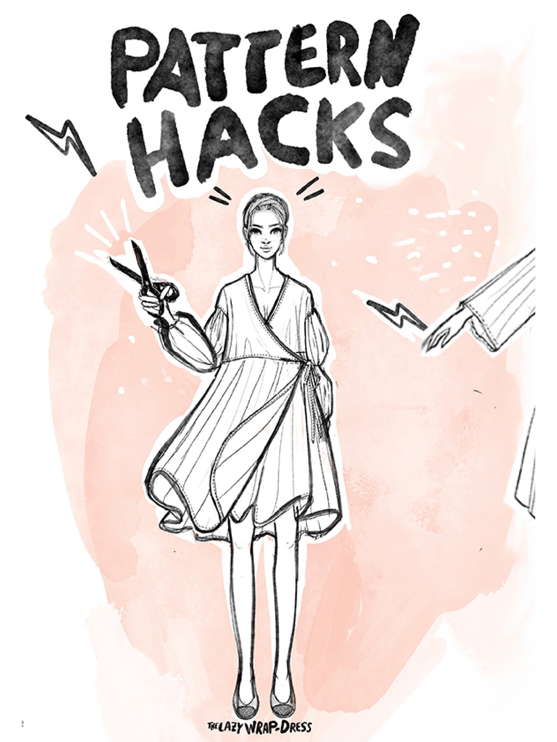 lazy wrap dress tutorial illustration - pattern hacks