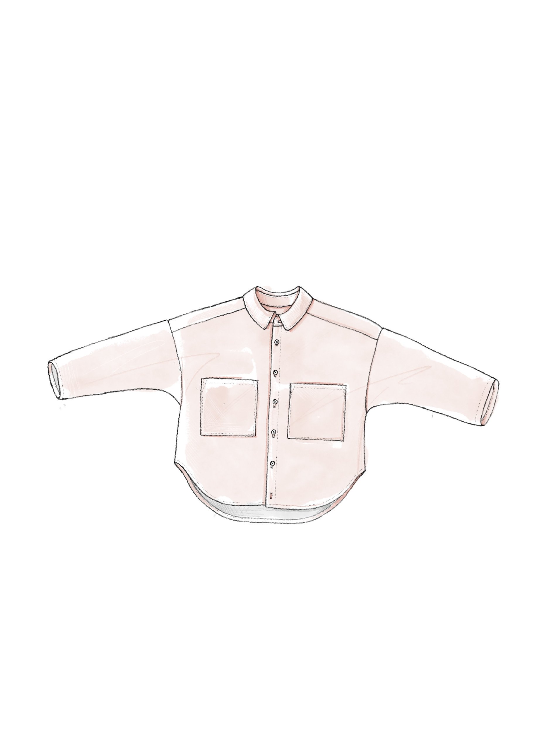 minimalist shirt short version flat sketch