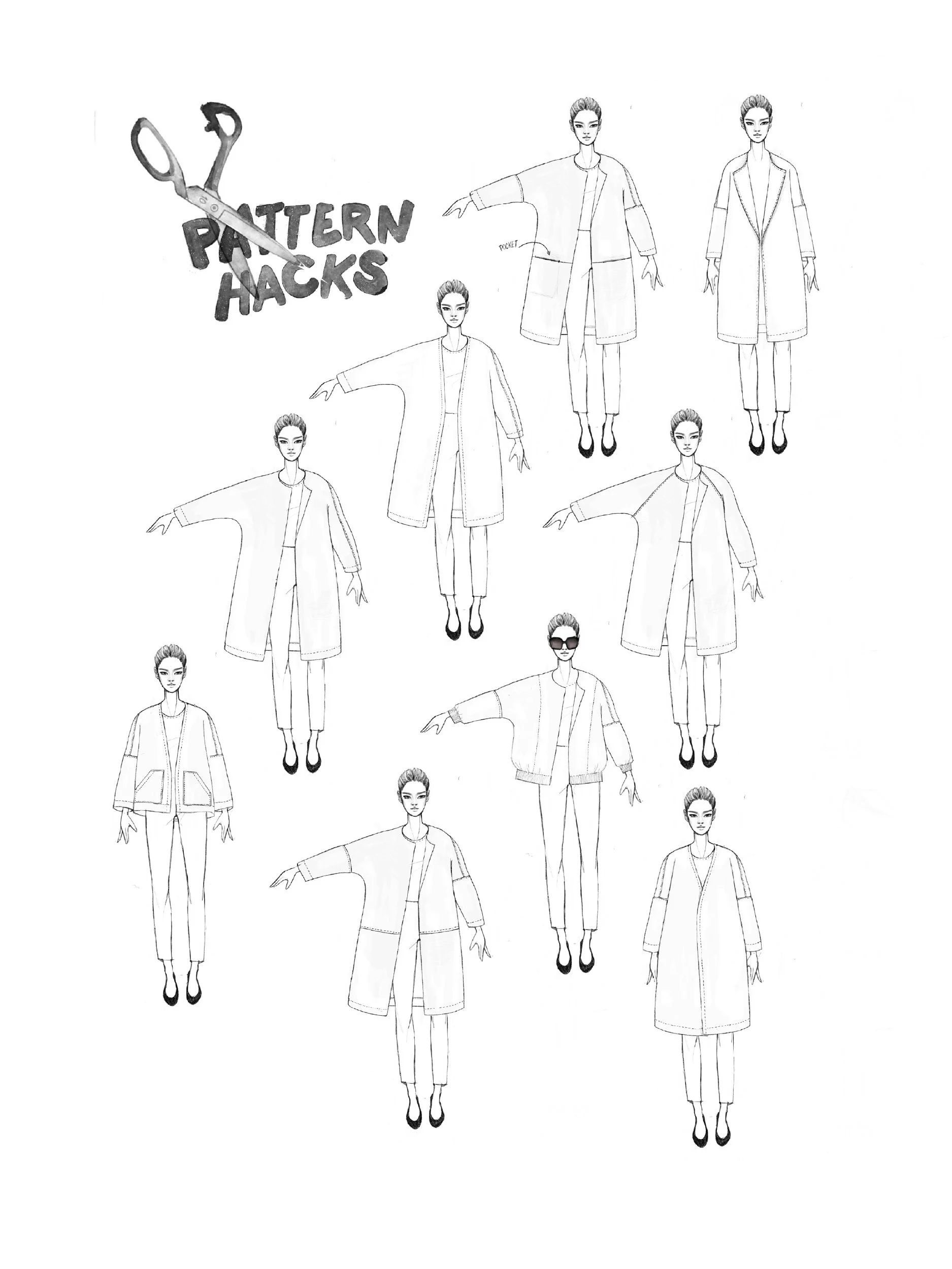 cozy coat pattern hacks illustration