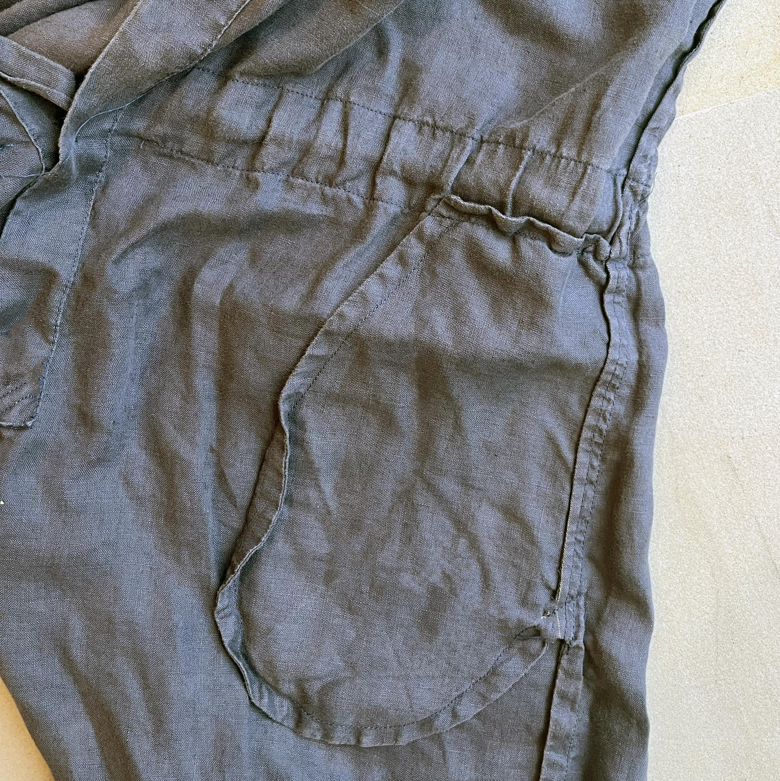 the inside of the lazy jumpsuit finished entirely with French seams - for a clean and neat look even the pockets