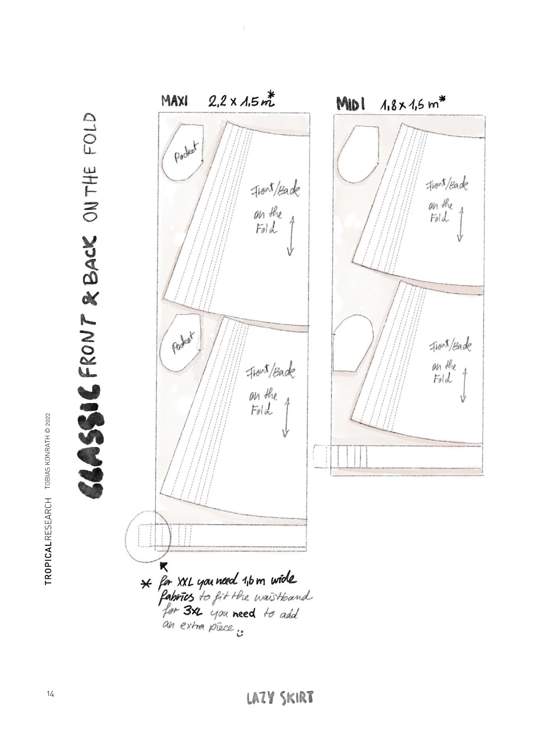 Lazy Skirt - lay plan ideas - cutting layouts