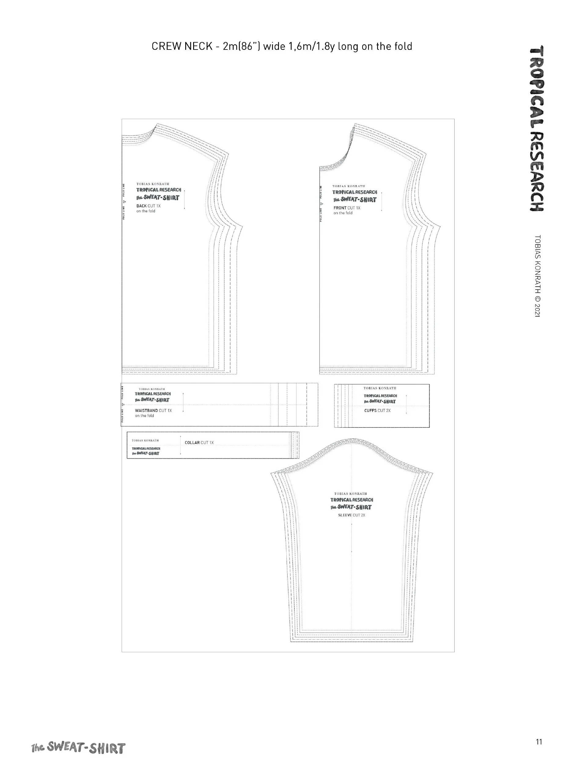 Sweatshirt cutting layout