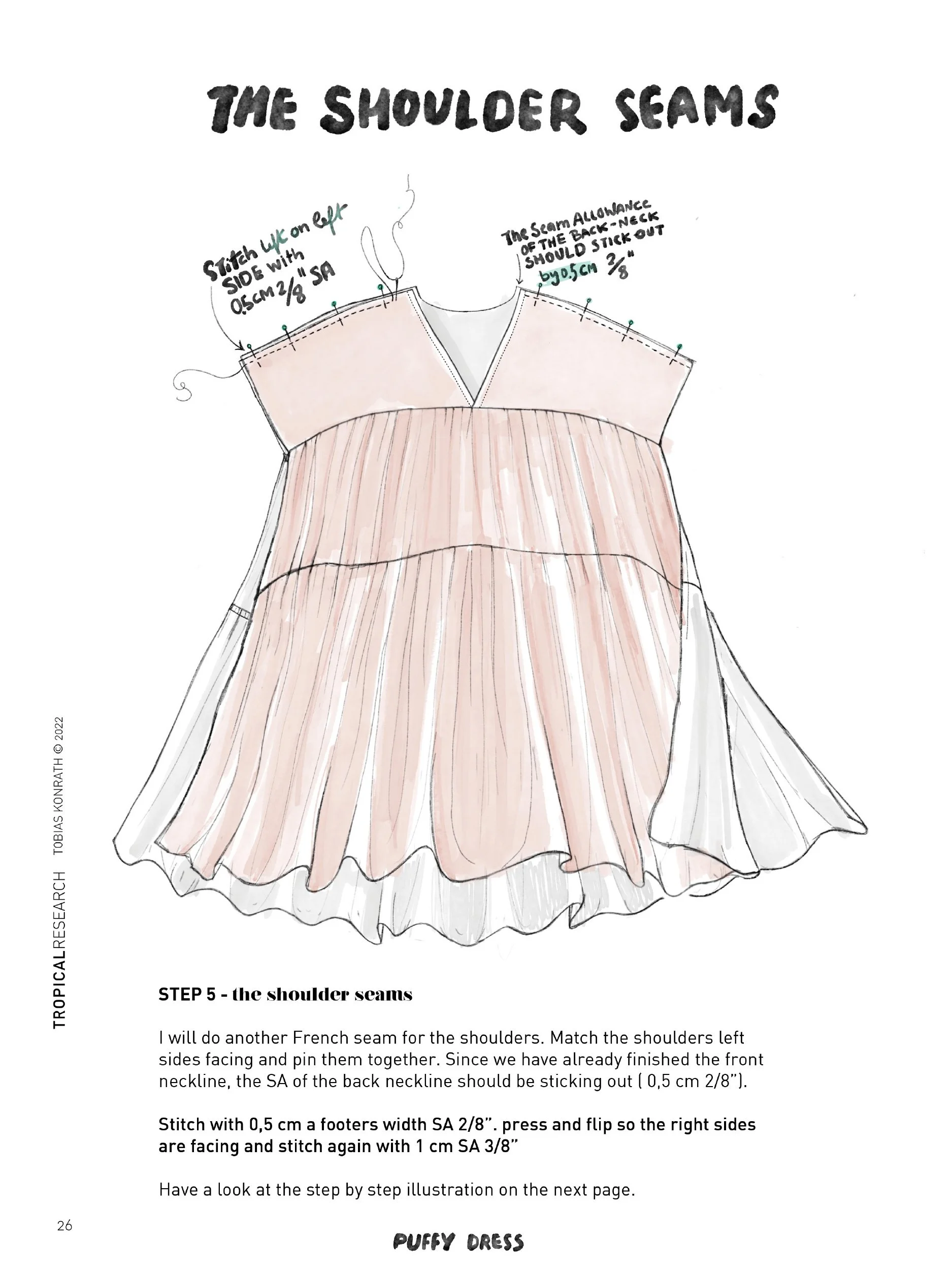 puffy dress tutorial illustration
