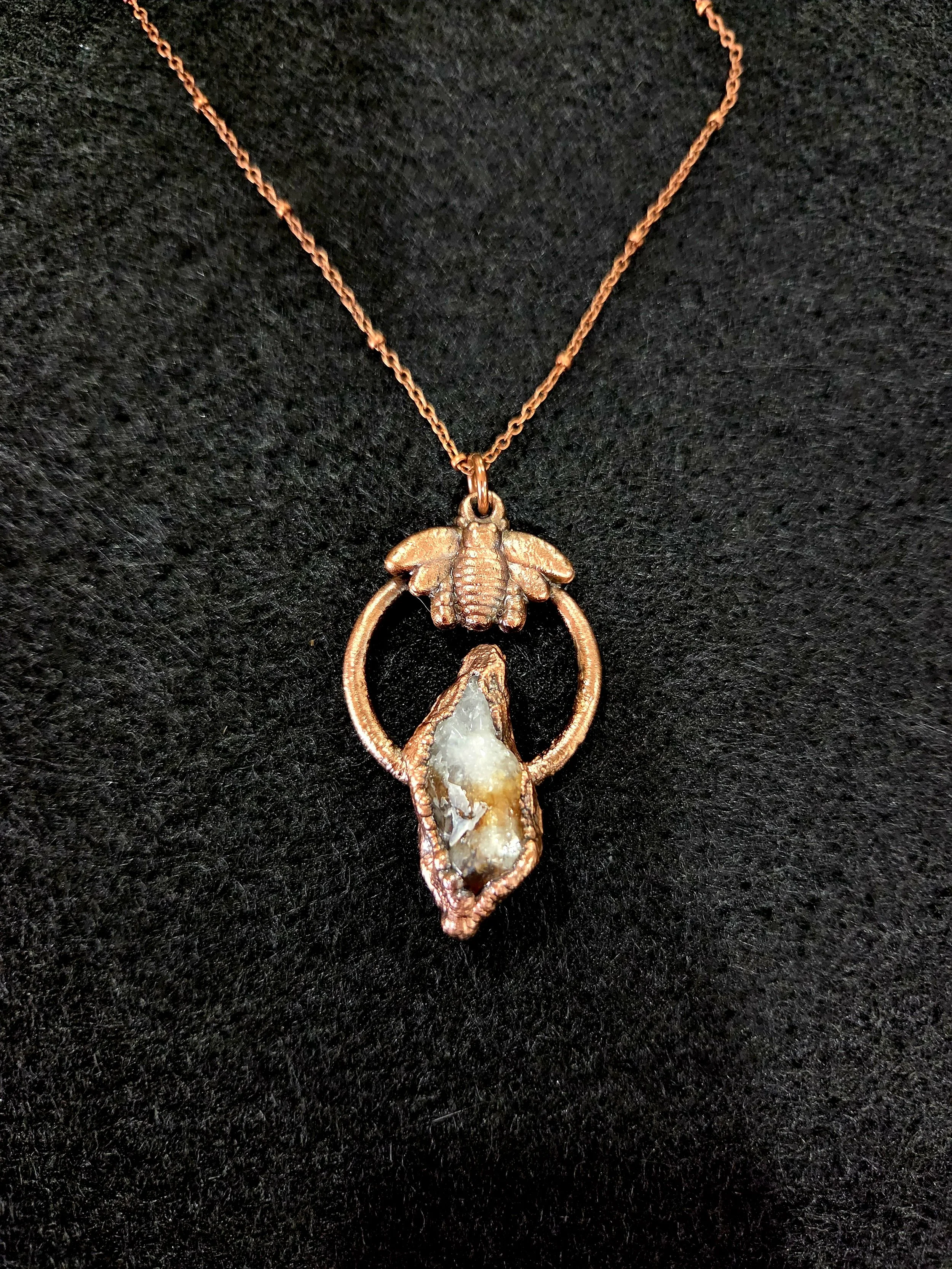 Citrine Honey Bee Necklace