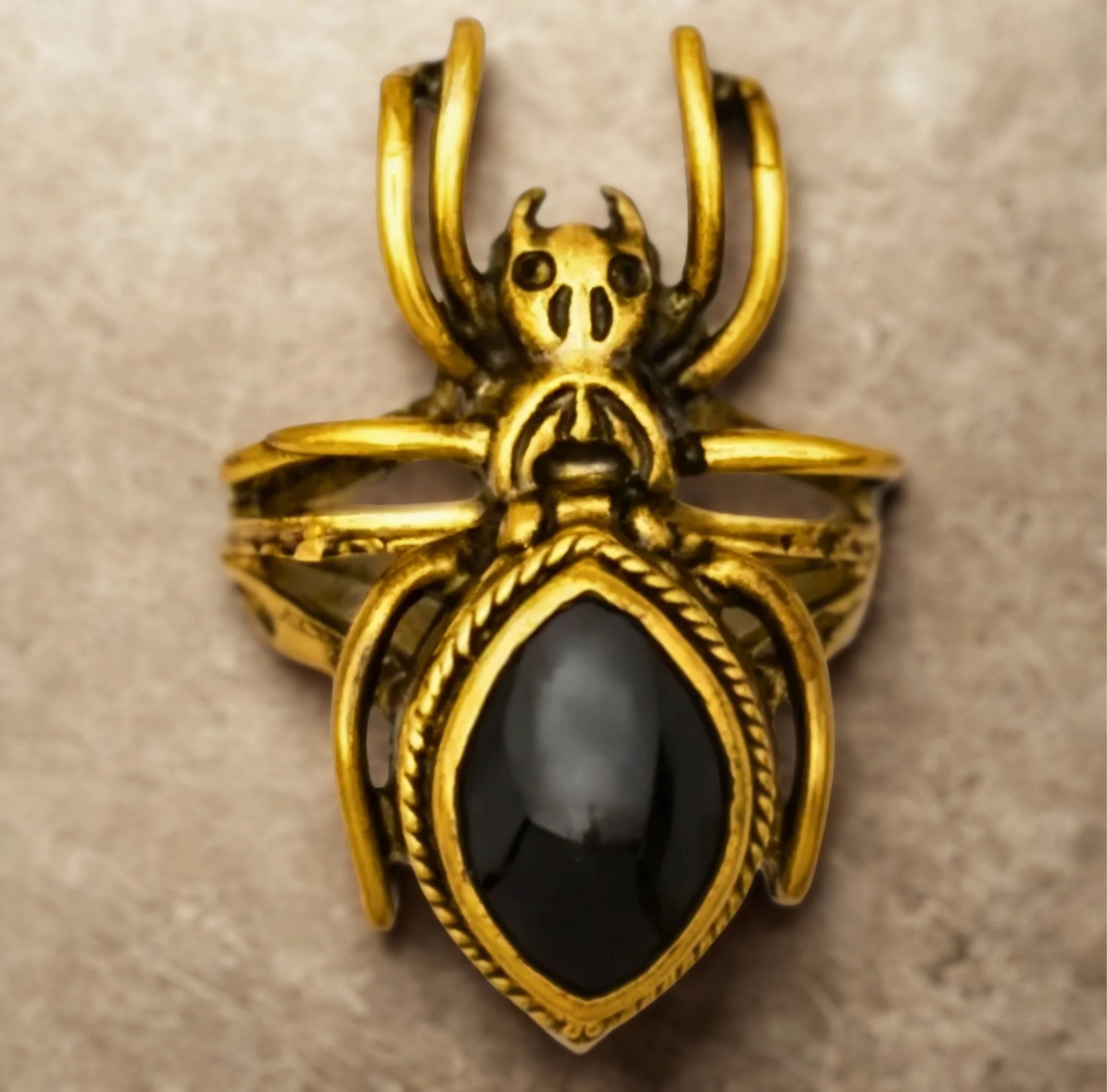 Bronze Black Widow Poison Ring