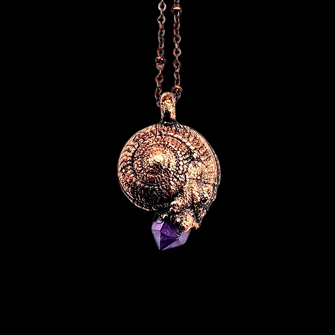 Amethyst Seashell Talisman Necklace