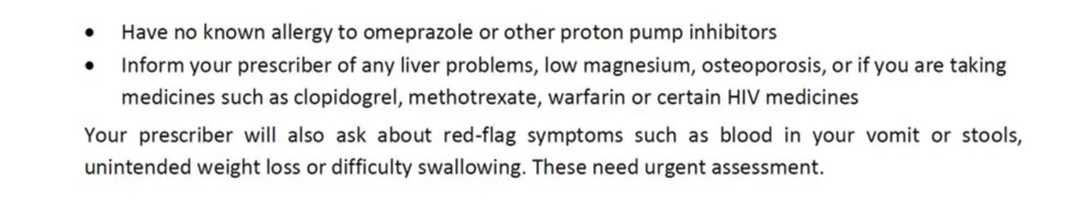 safety netting omeprazole