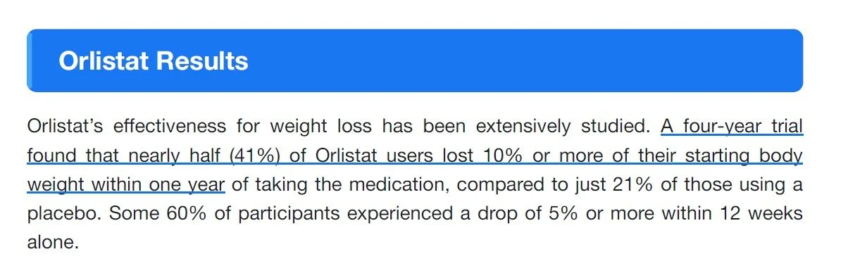 Orlistat Clinical Trials