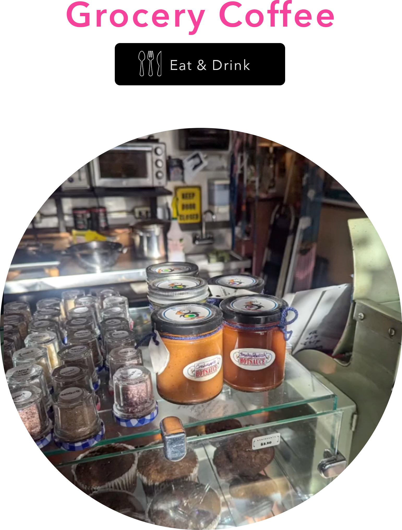 A coffee shop with goods.