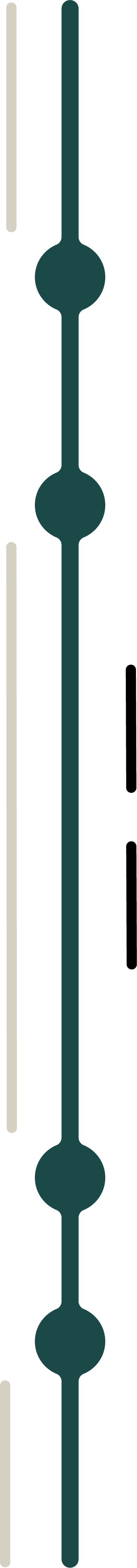 Vertical illustration of a digital equalizer or audio level indicator with five circular nodes connected by vertical lines.