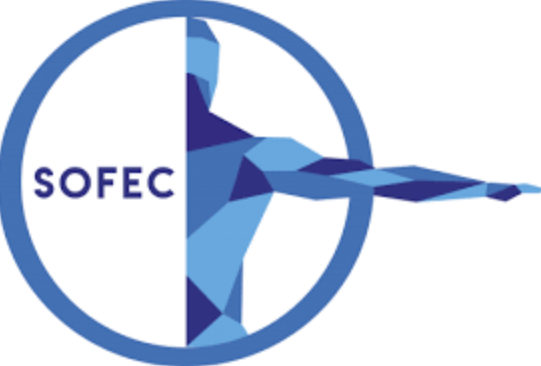 Logo with a stylized blue bird in flight inside a circle, with the text "SOFEC" on the left side.