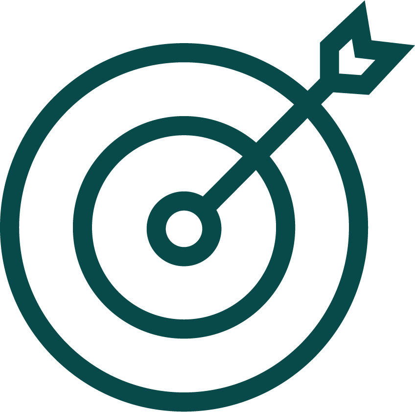 Target with an arrow hitting the bullseye