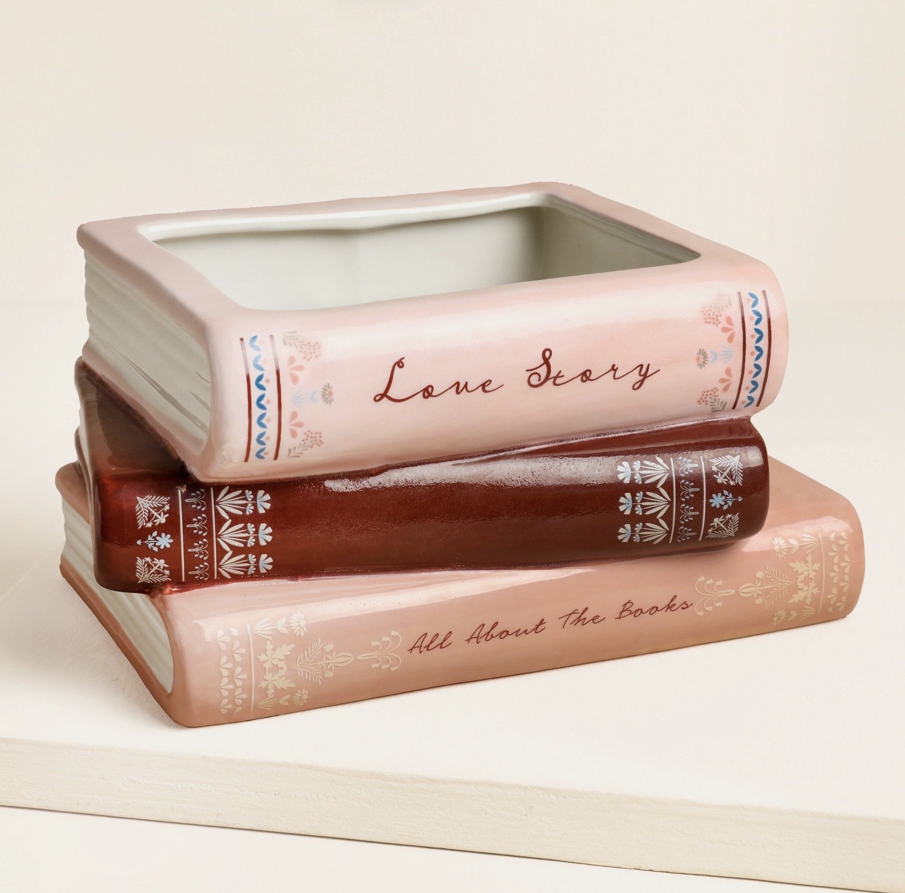 Lisa Angel Stack of Books Ceramic Planter