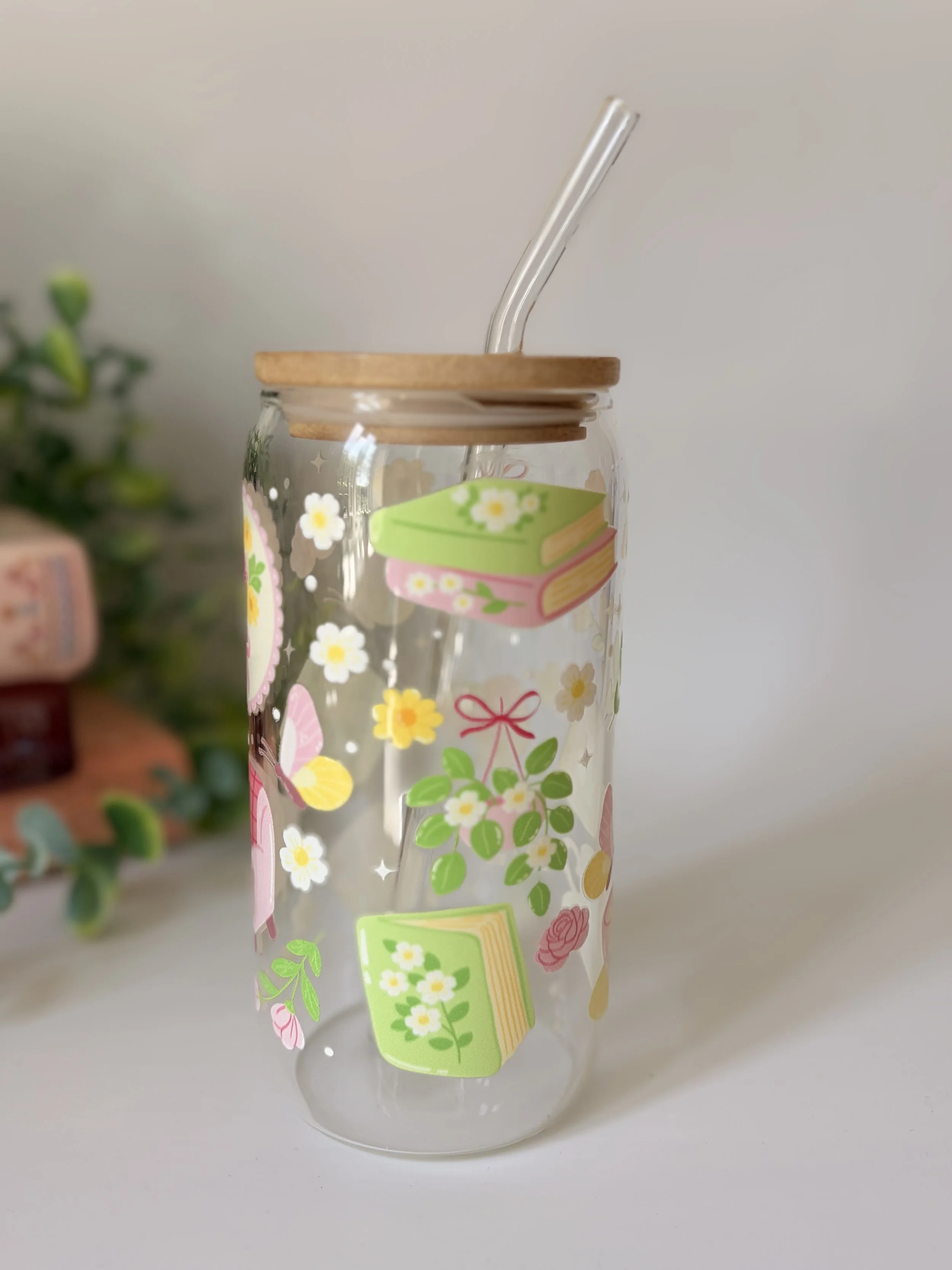 Cottagecore Book Lover Libby Glass