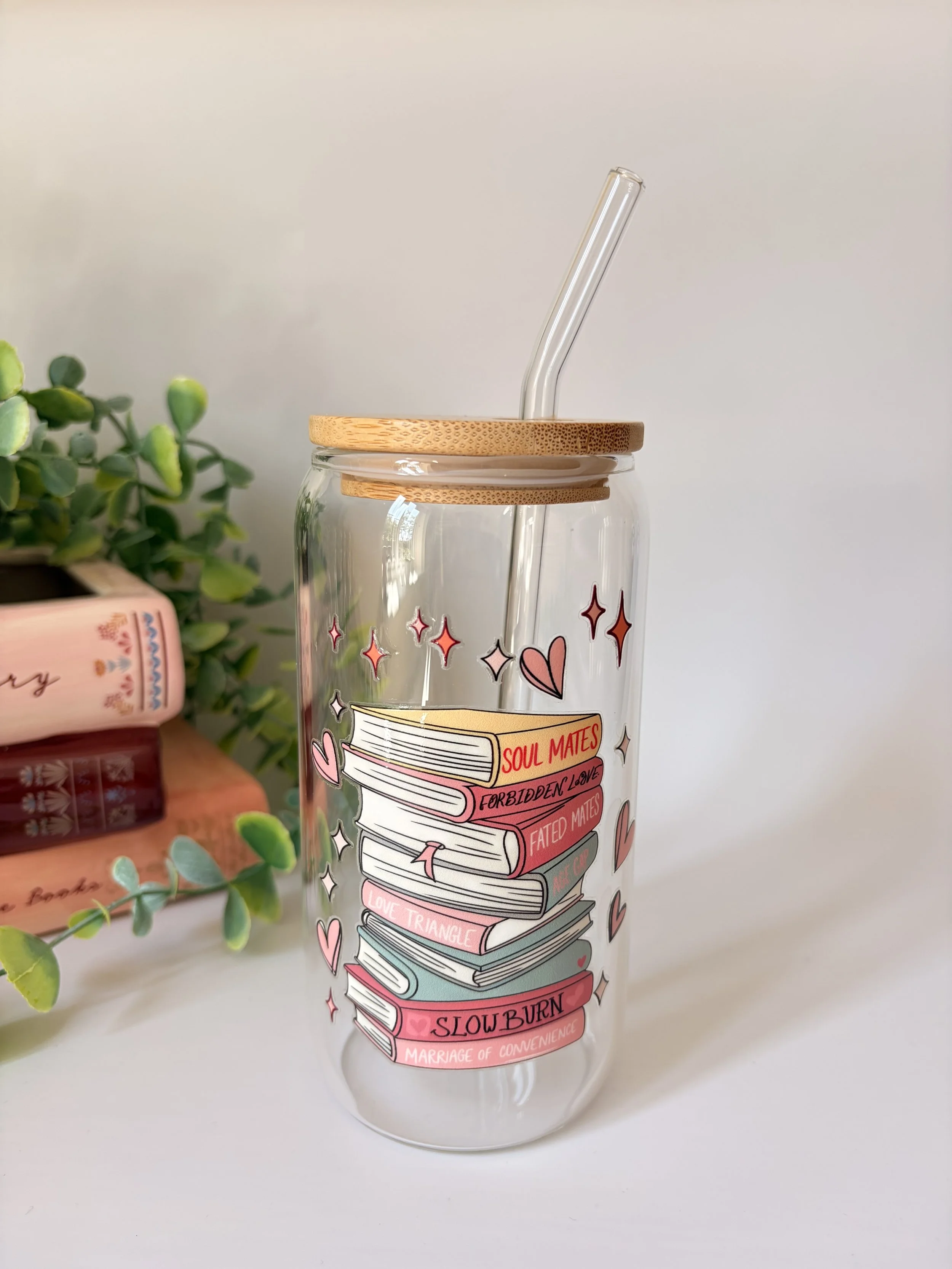 Book Lover Glass Cup