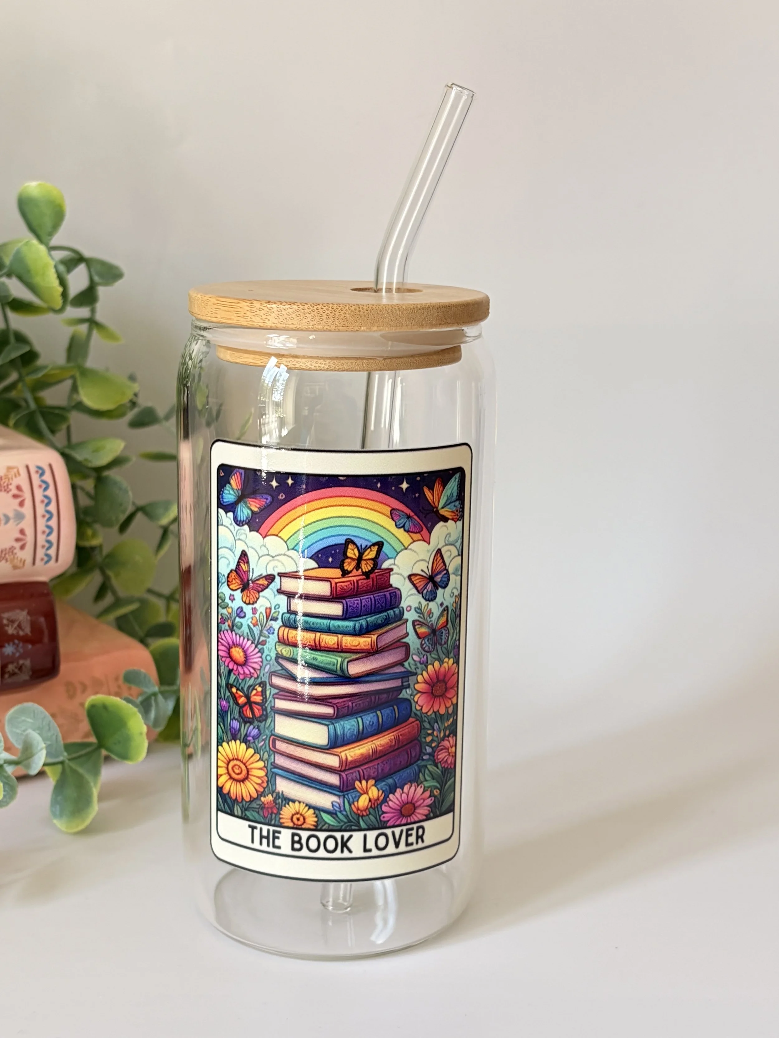 The Book Lover Glass Cup