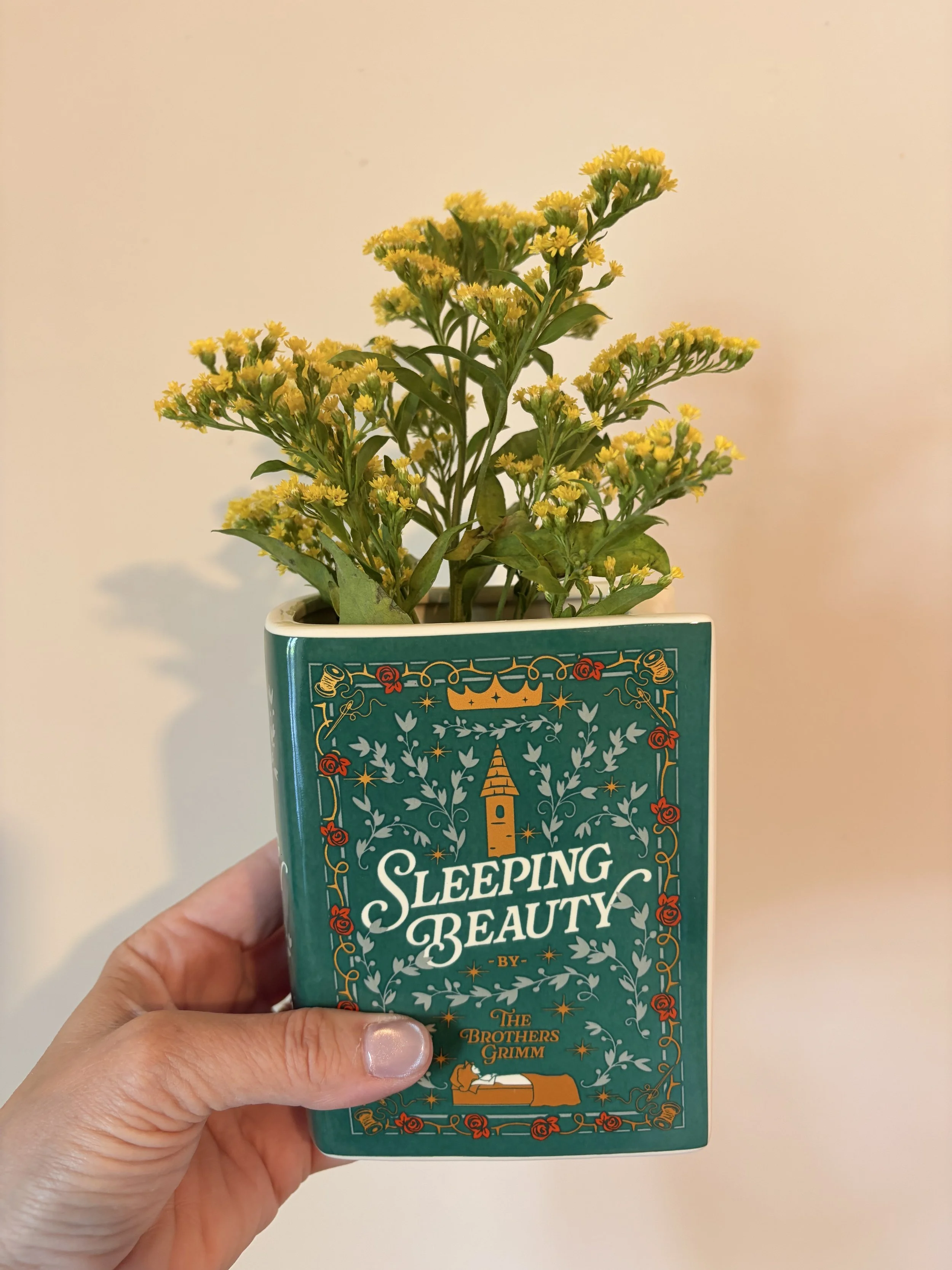 Sleeping Beauty Book Shaped Ceramic Vase