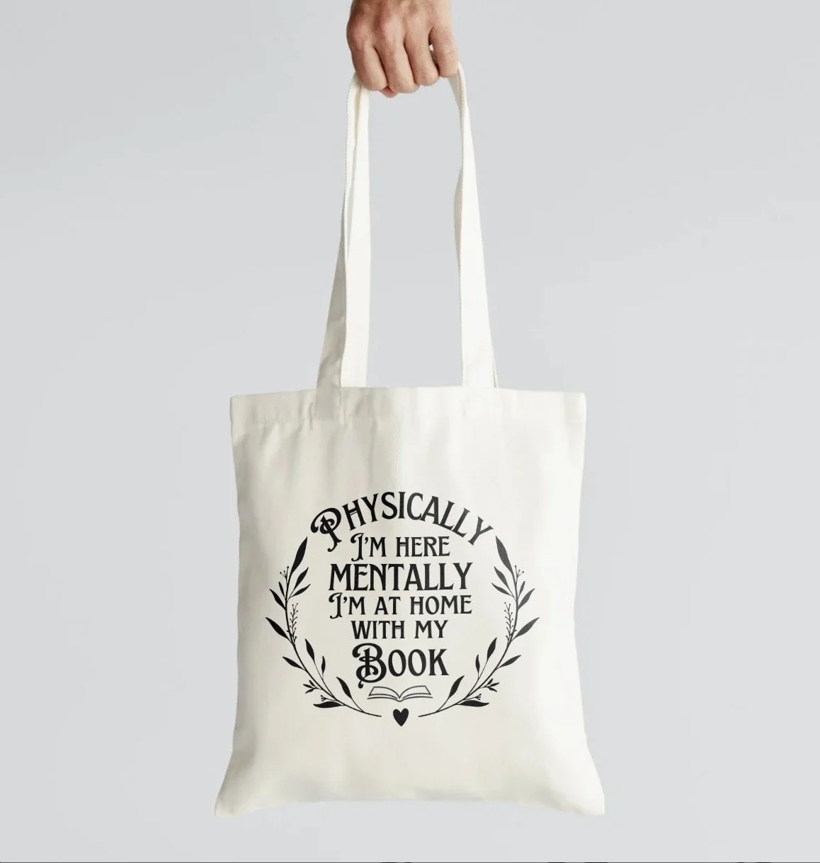 Bookish canvas tote bag