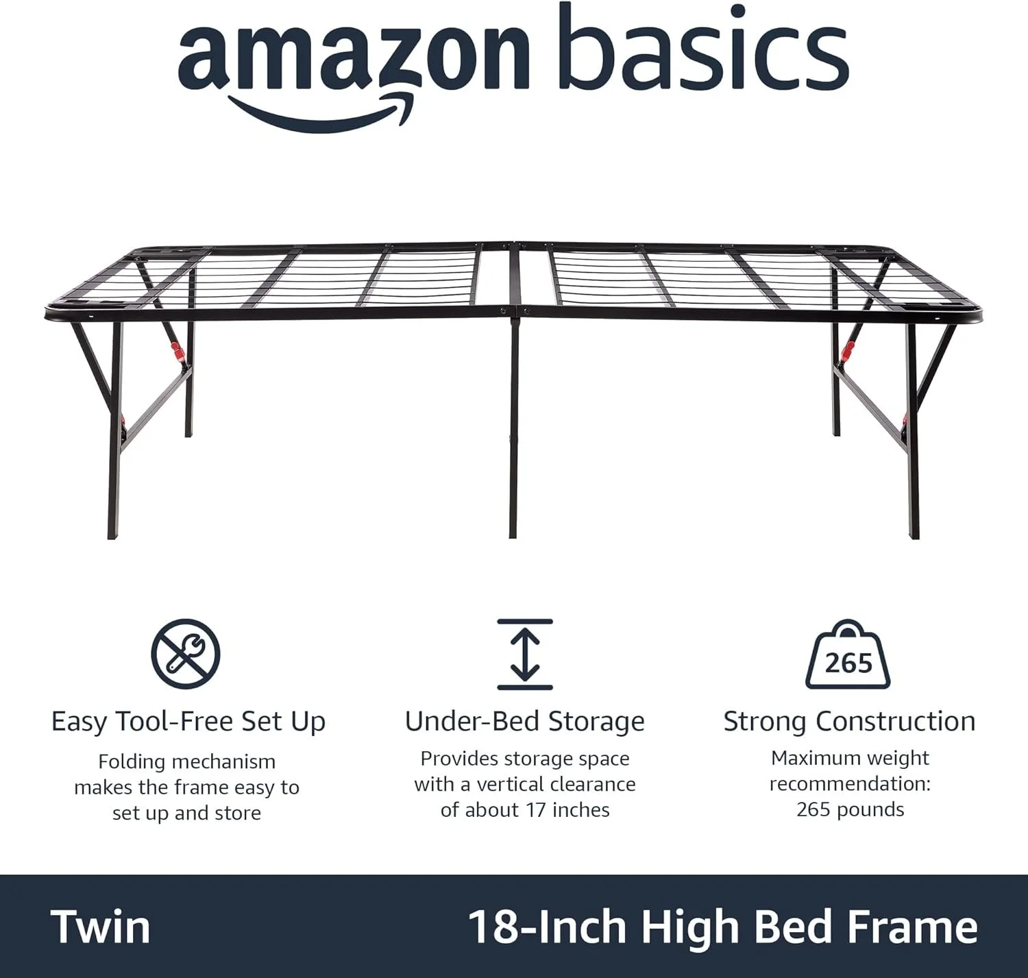 Amazon Basics Foldable Platform Bed Frame