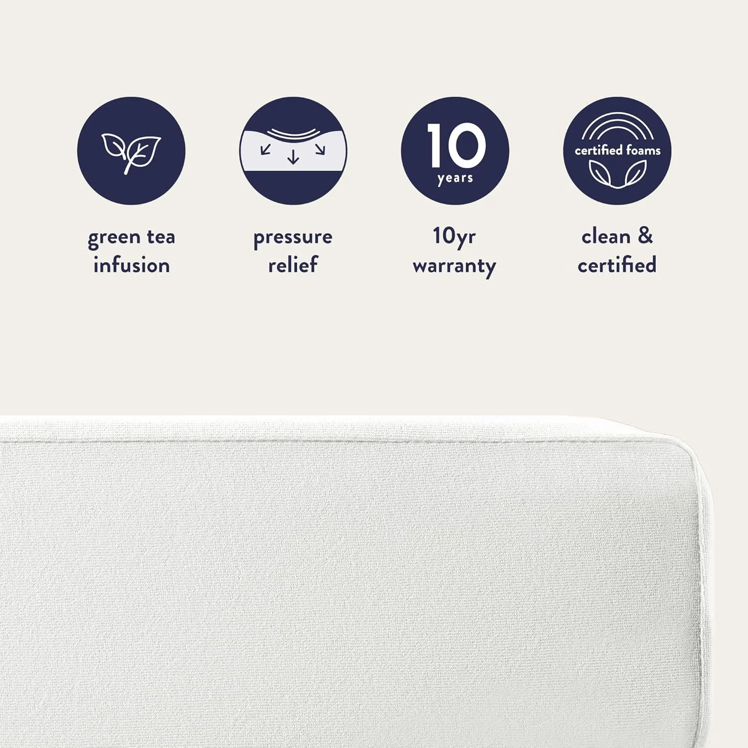 Full Mattress 6 inch Bed-In-A-Box, Green Tea Memory Foam White