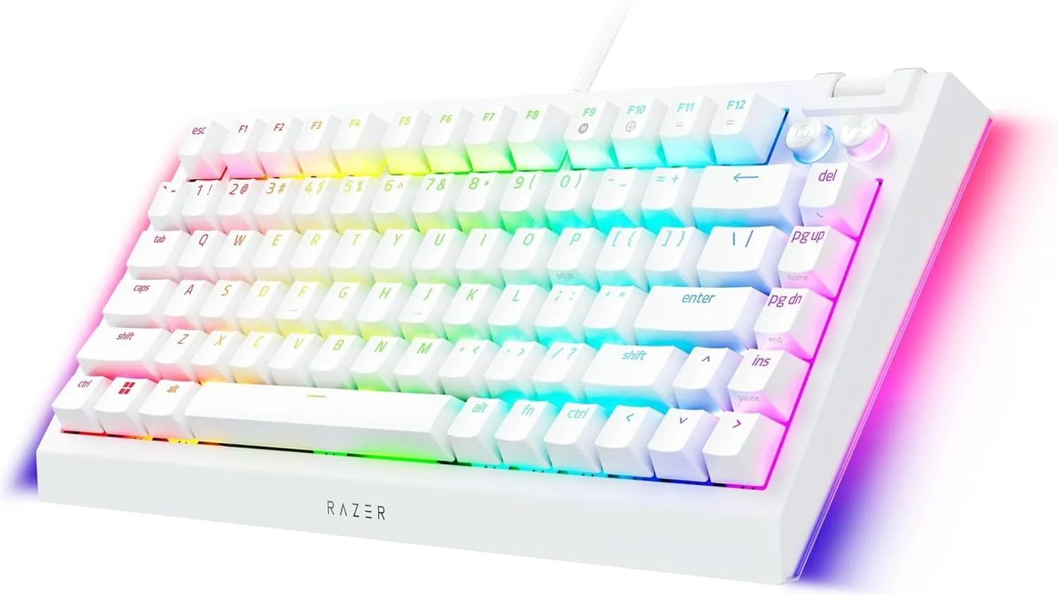 Razer BlackWidow V4 75% Mechanical Gaming Keyboard: Hot-Swappable Design - Compact & Durable - Orange Tactile Switches - Chroma RGB - MF Roller & Media Keys - Comfortable Wrist Rest