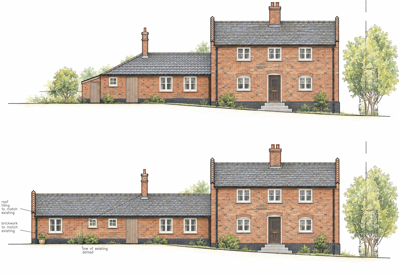 2. Existing and Proposed Elevations