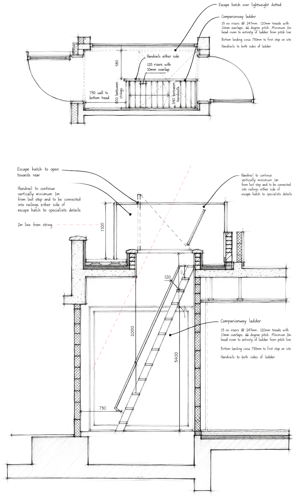 1. External escape stair details 