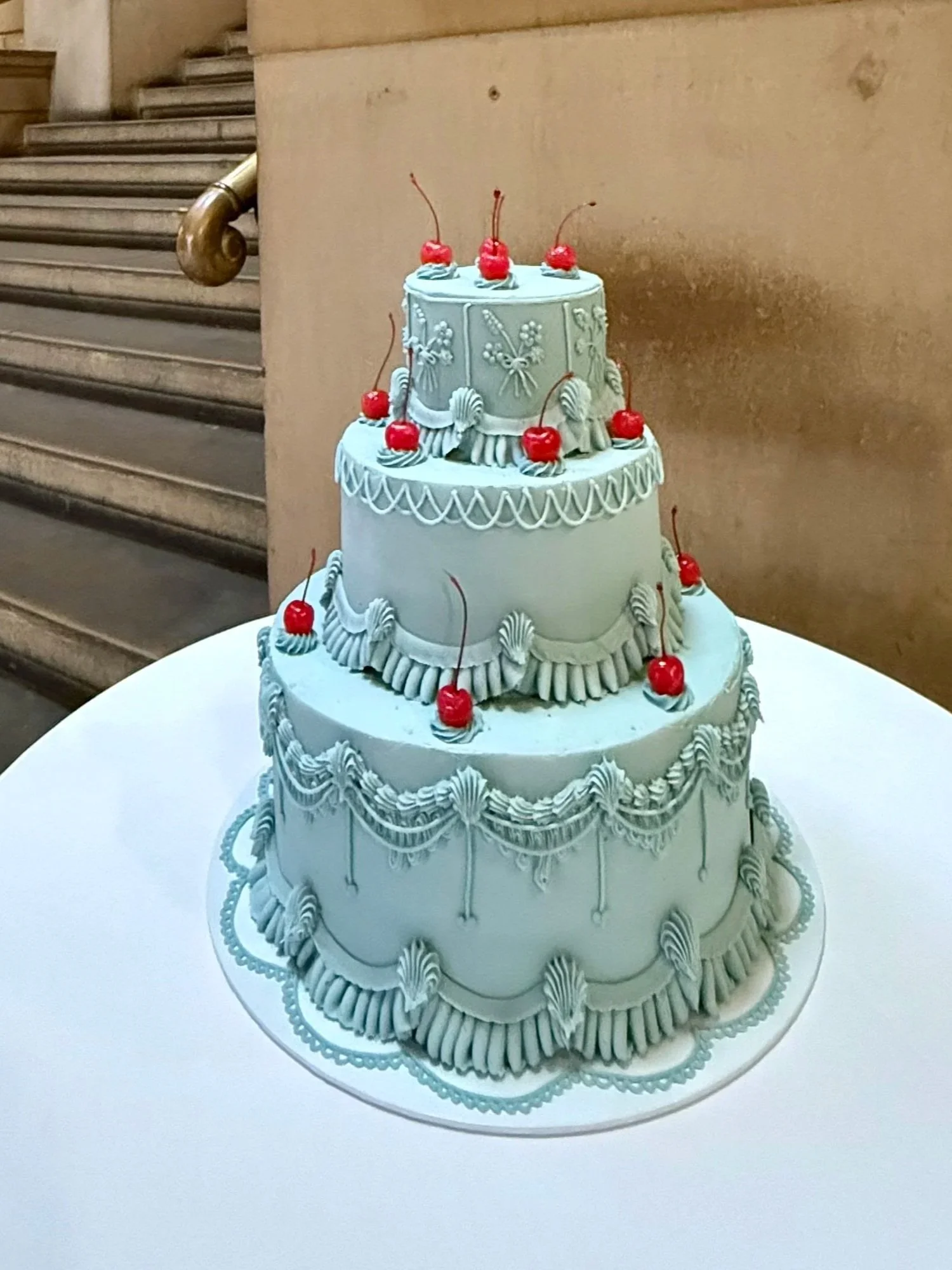 Powder blue wedding cake
