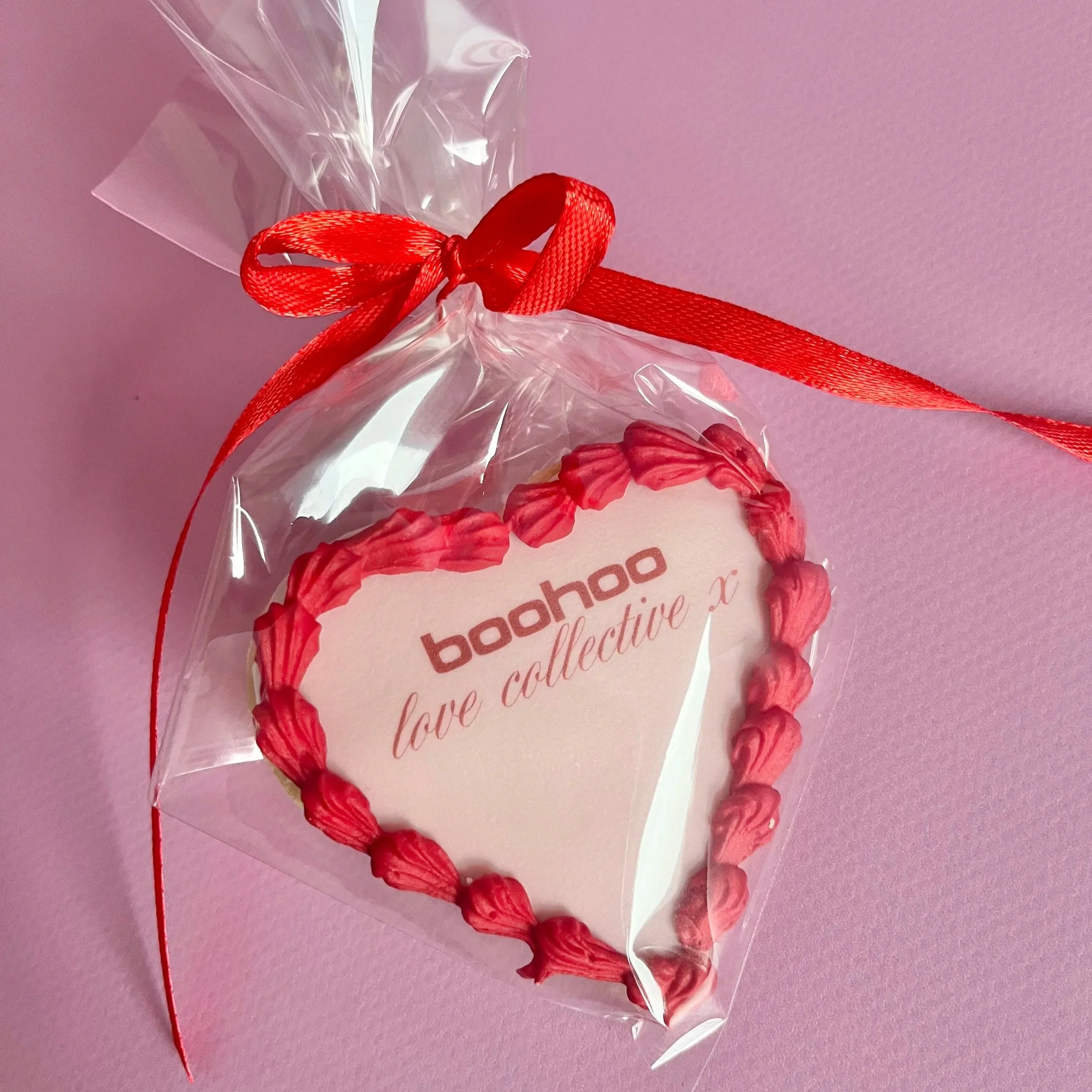 Boohoo branded biscuit