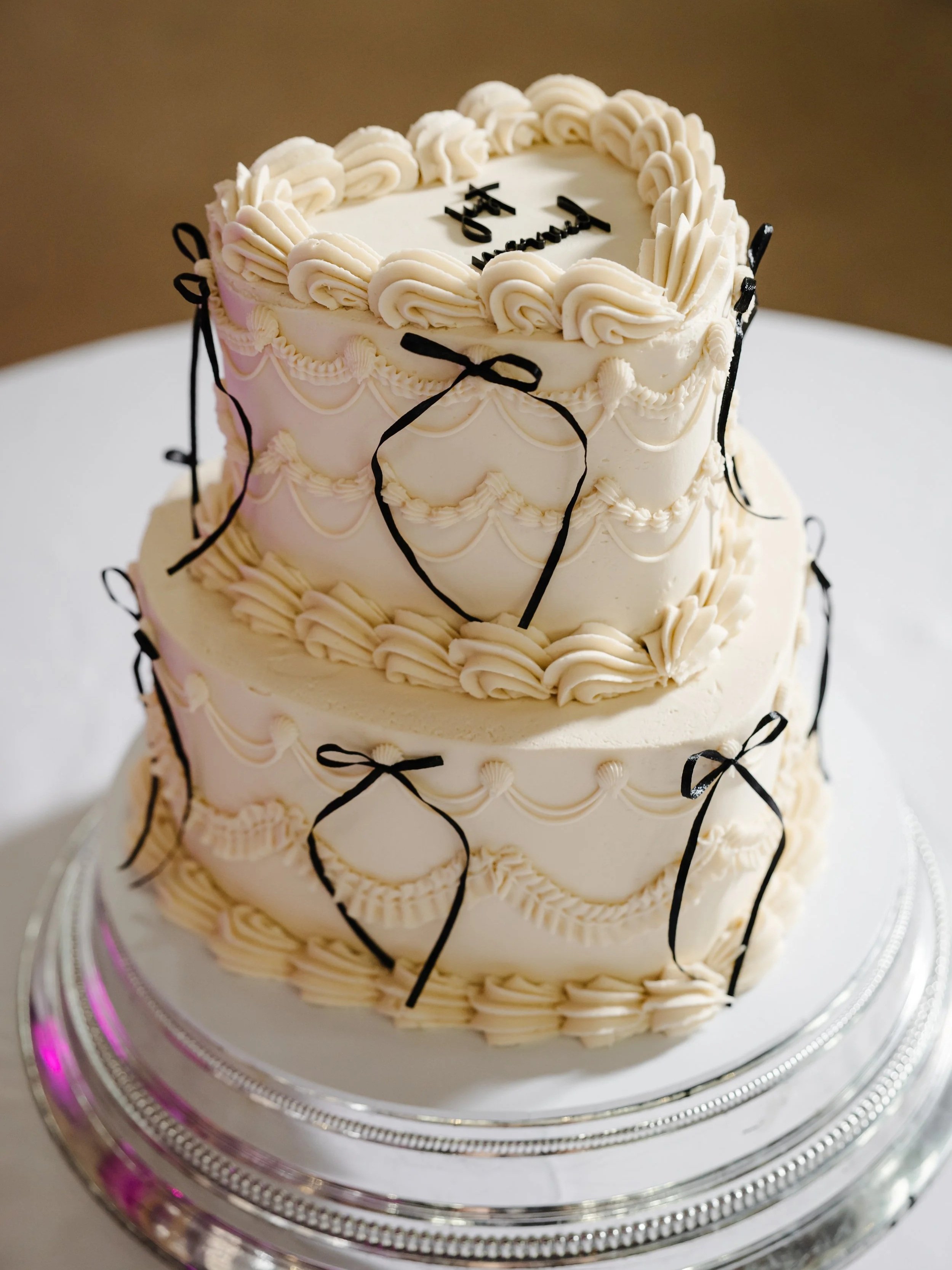 Two tier heart cake