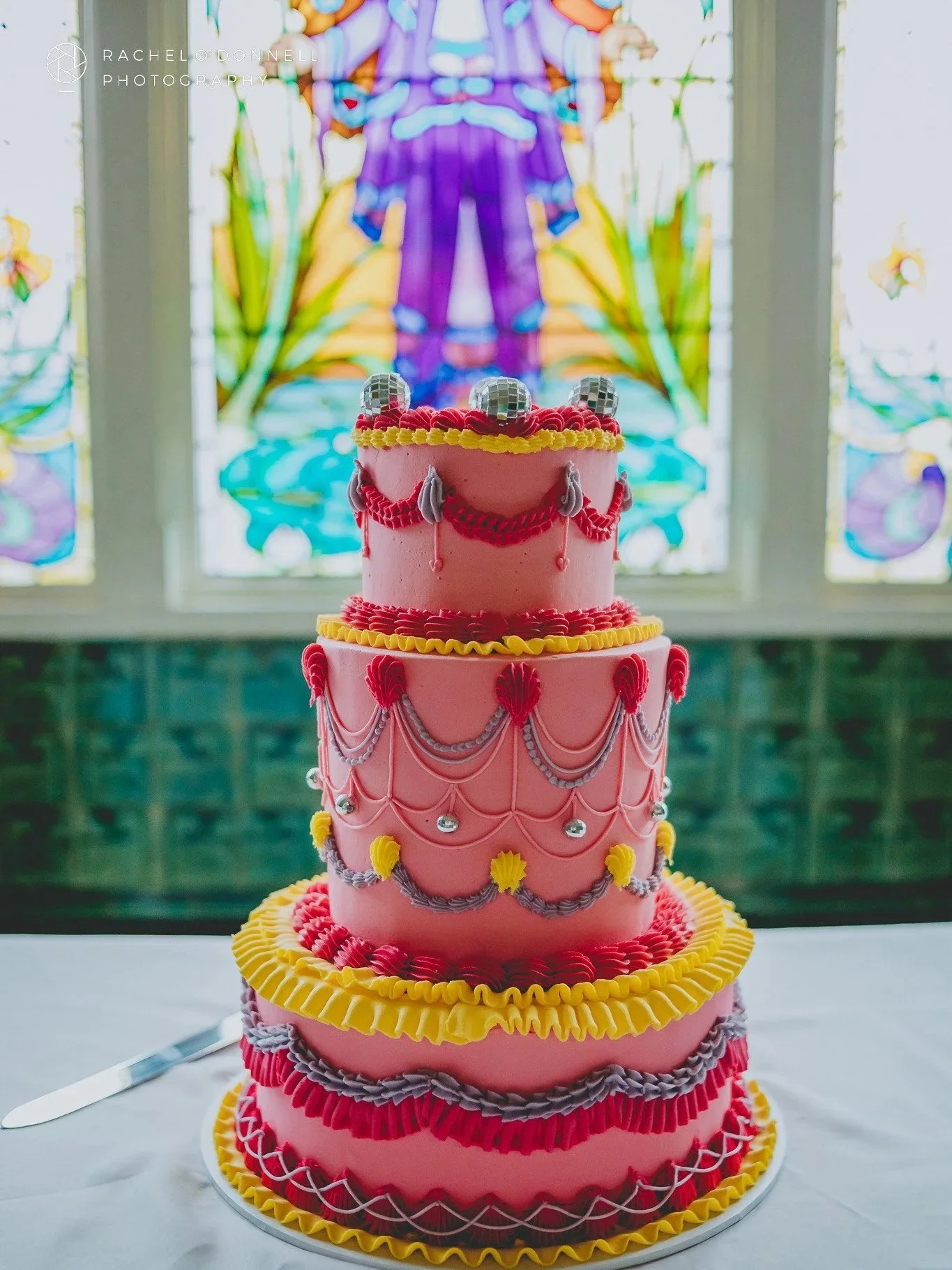 Disco ball wedding cake