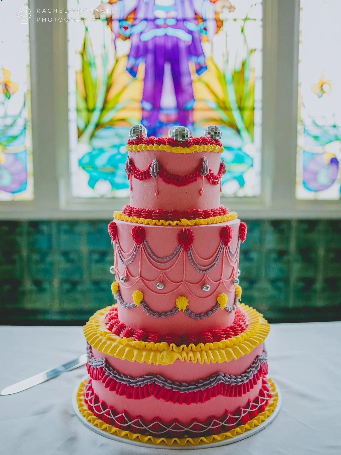 Colourful wedding cake