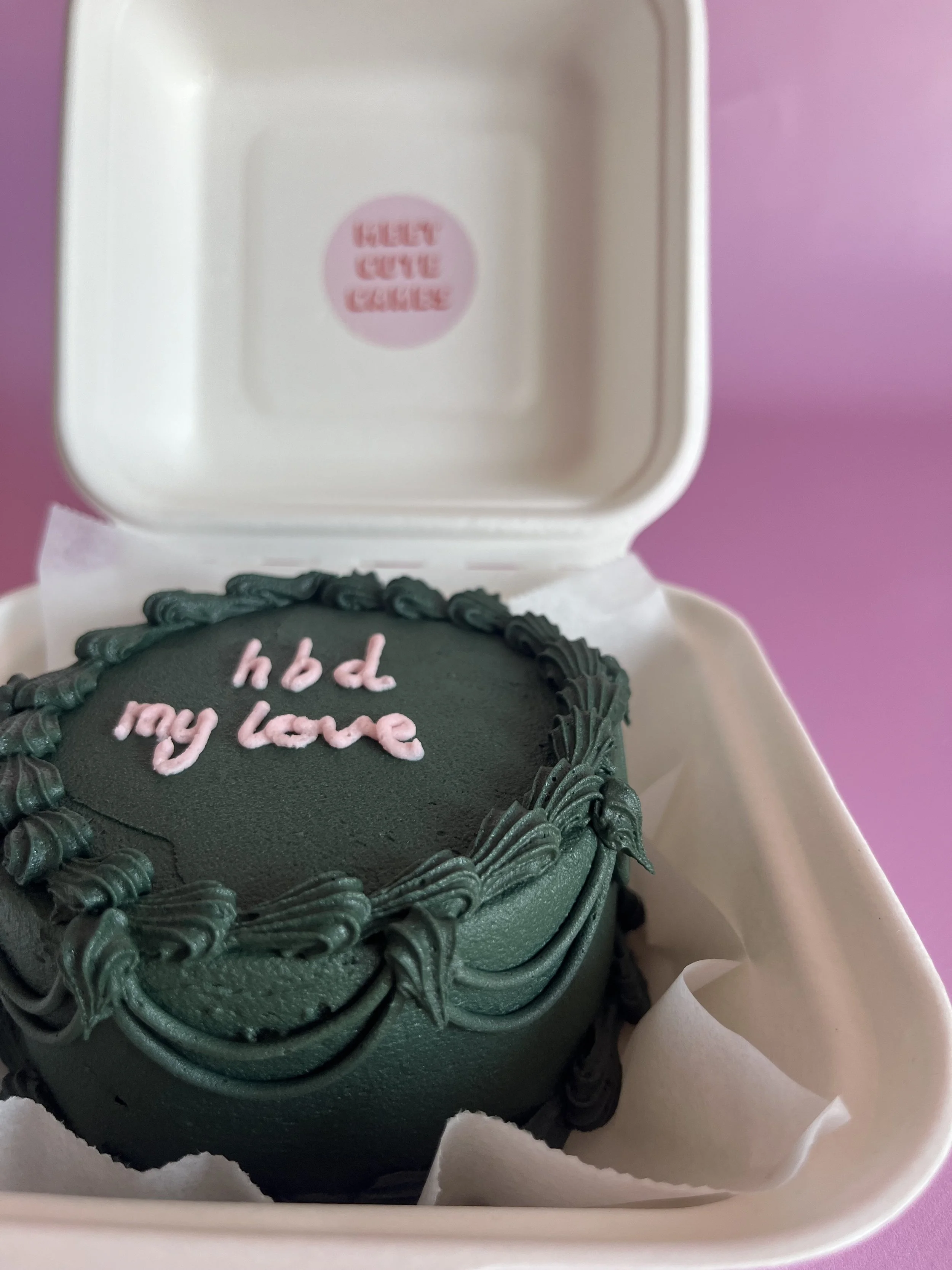 Dark green birthday cake