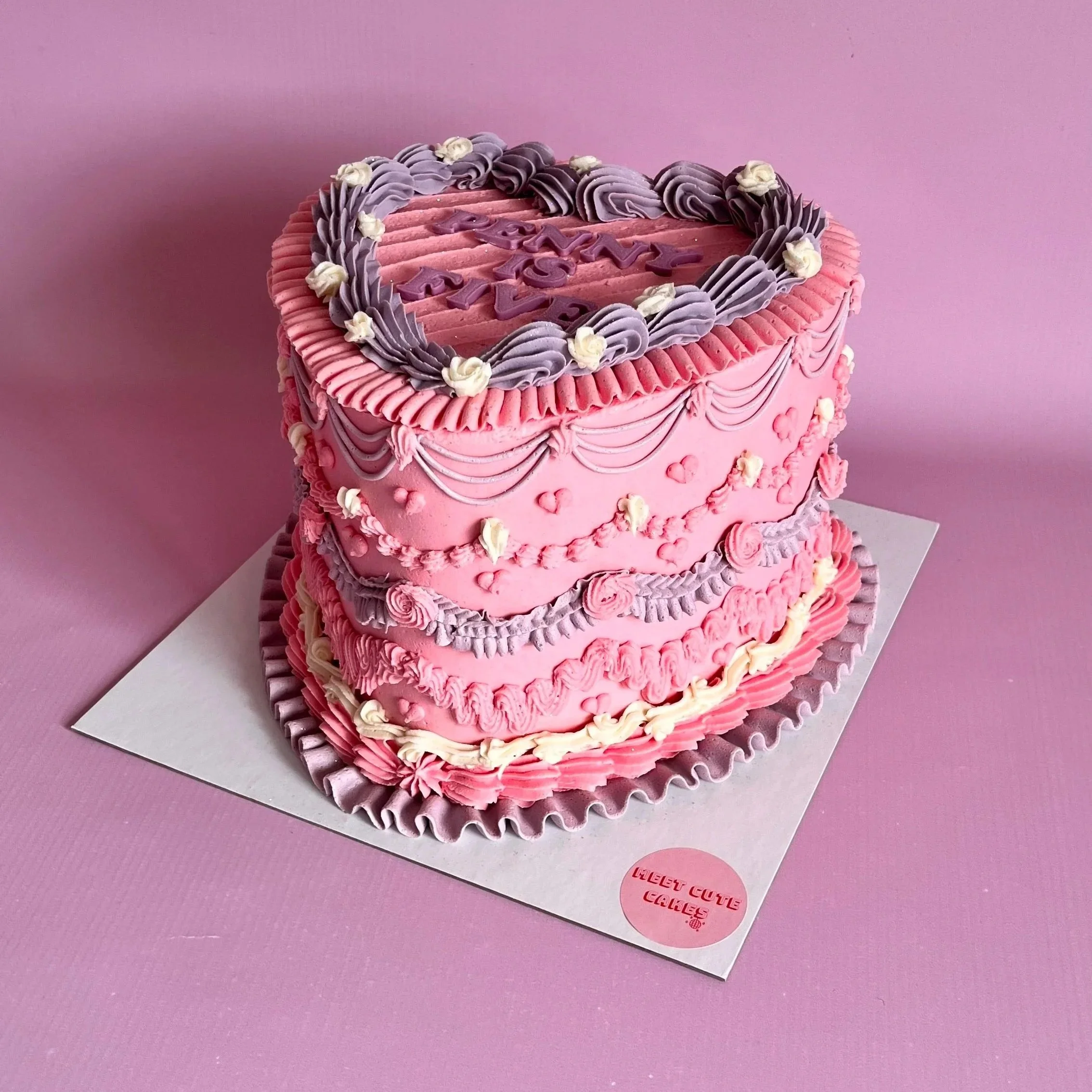 Pink heart cake