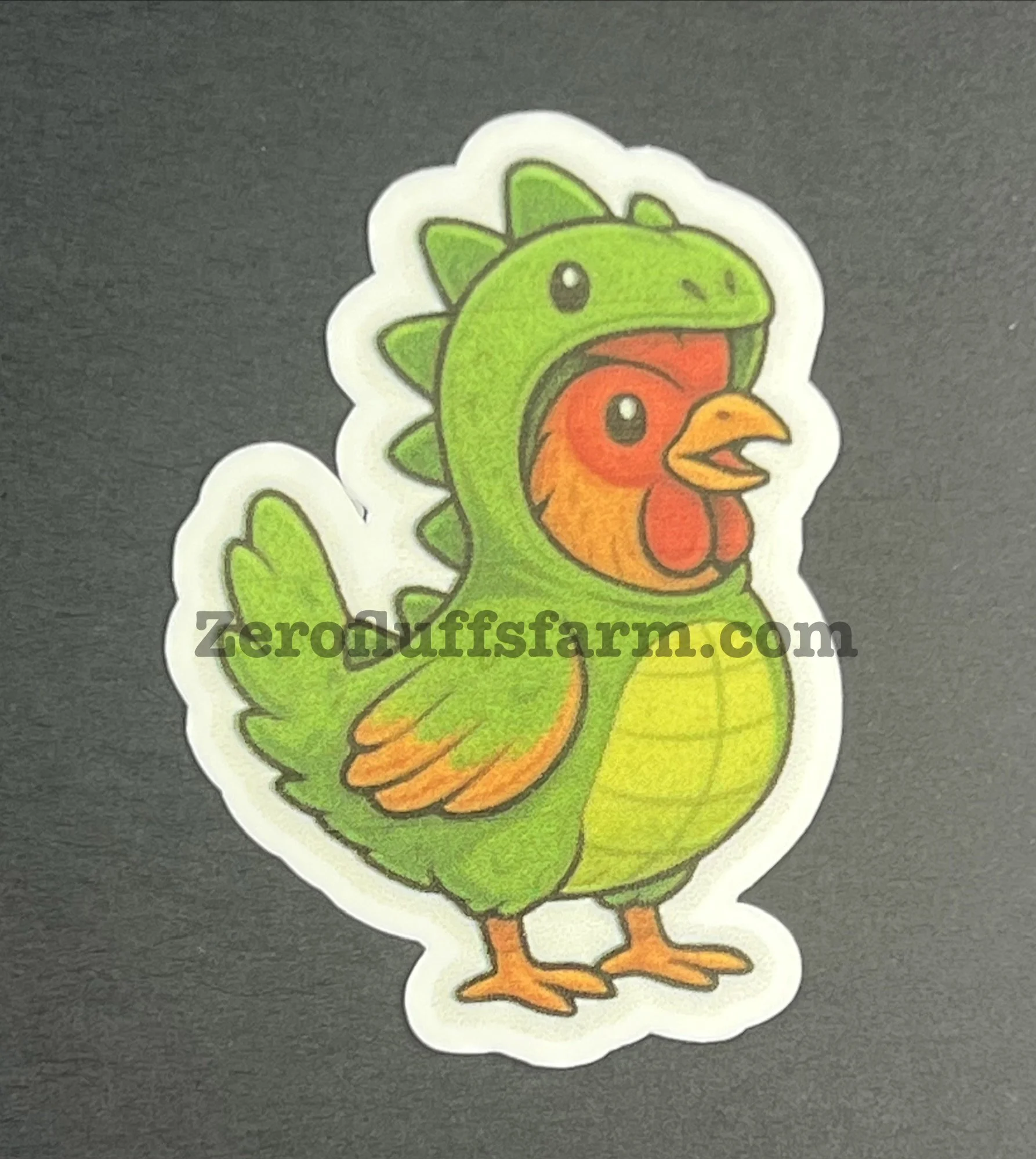 Chicken in a Dinosaur Costume