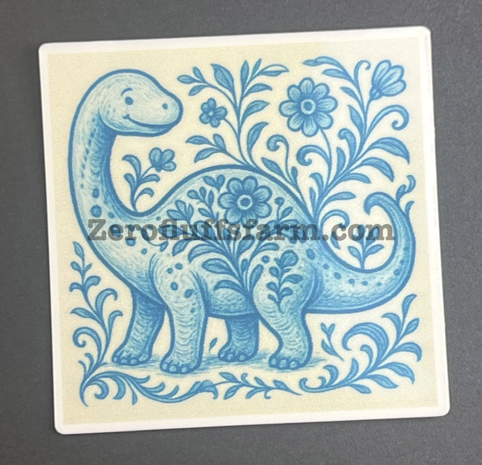 Blue and White Dino 4