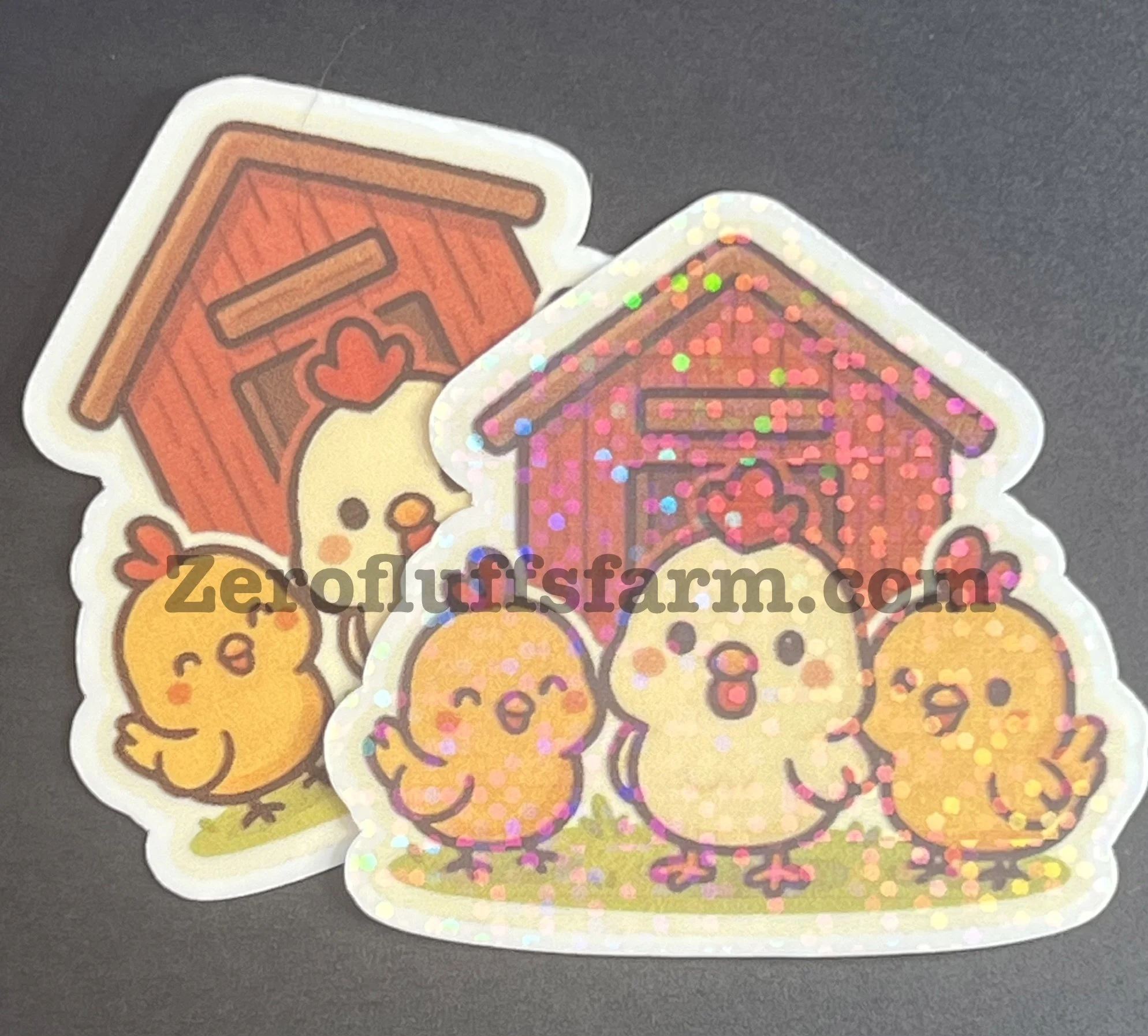 Red Coop with Chickens